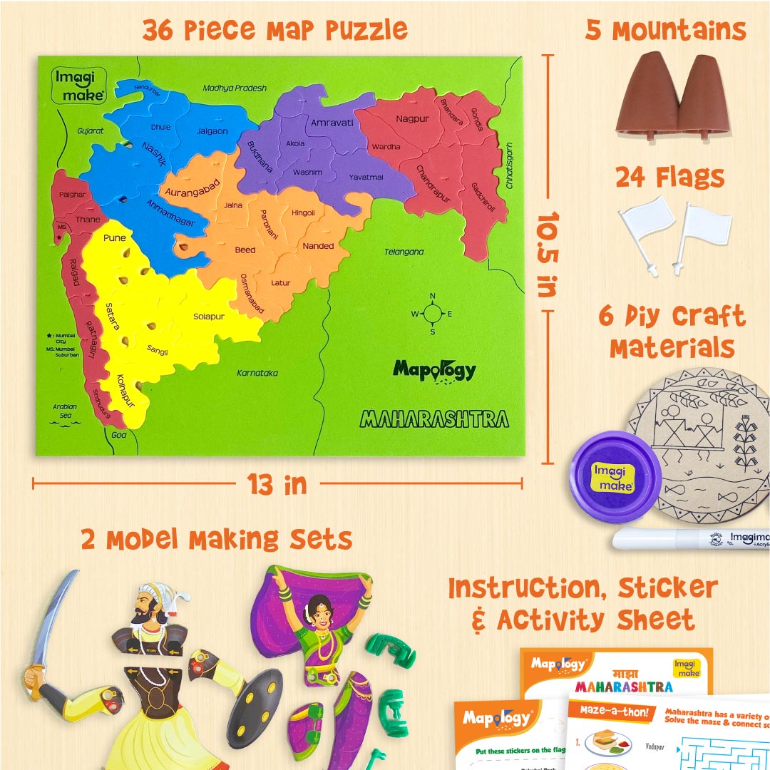 Imagimake Mapology Maharashtra puzzle harta 36 piese