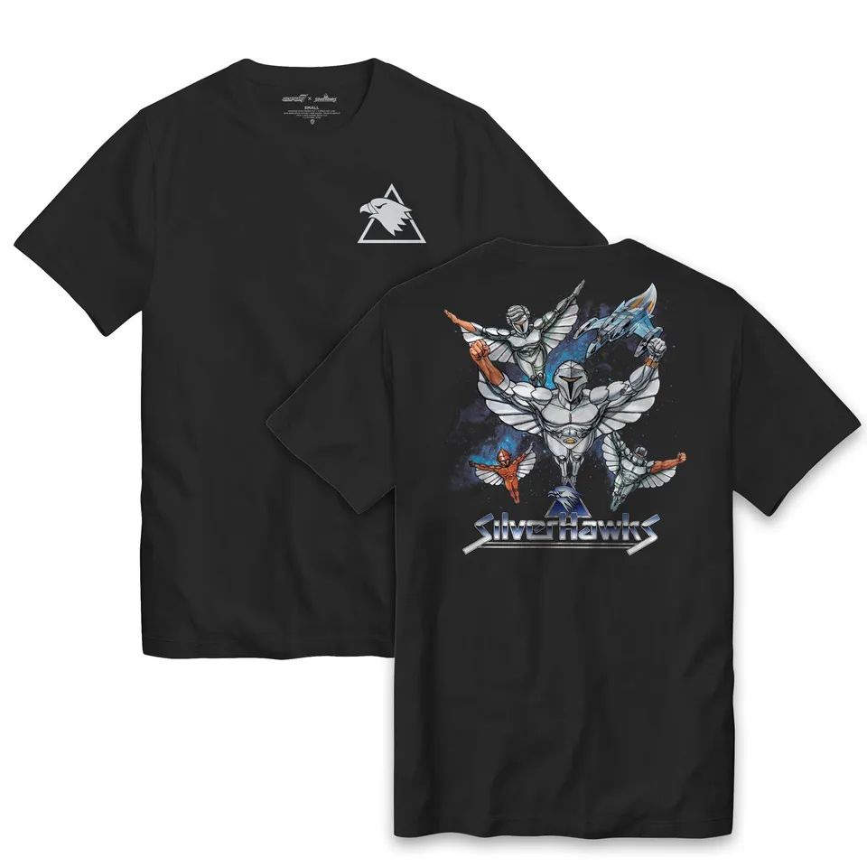 Super7 SilverHawks Logo tricou negru bumbac spate mare