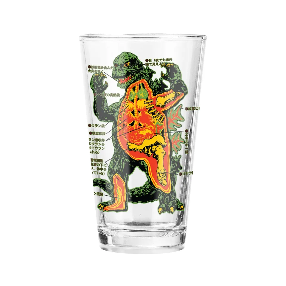 Super7 Toho Anatomical Godzilla pahar sticlă 473ml