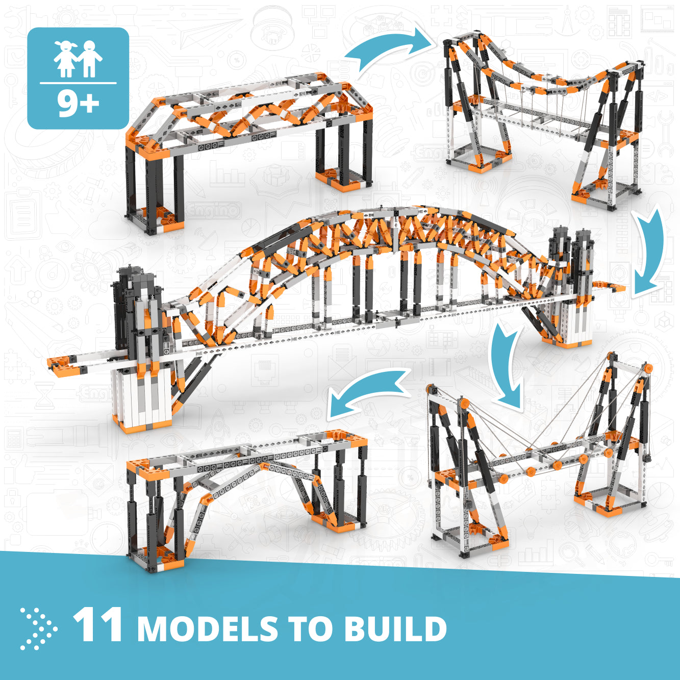 Engino Discovering STEM Architecture set constructie Eiffel 11 modele 9+