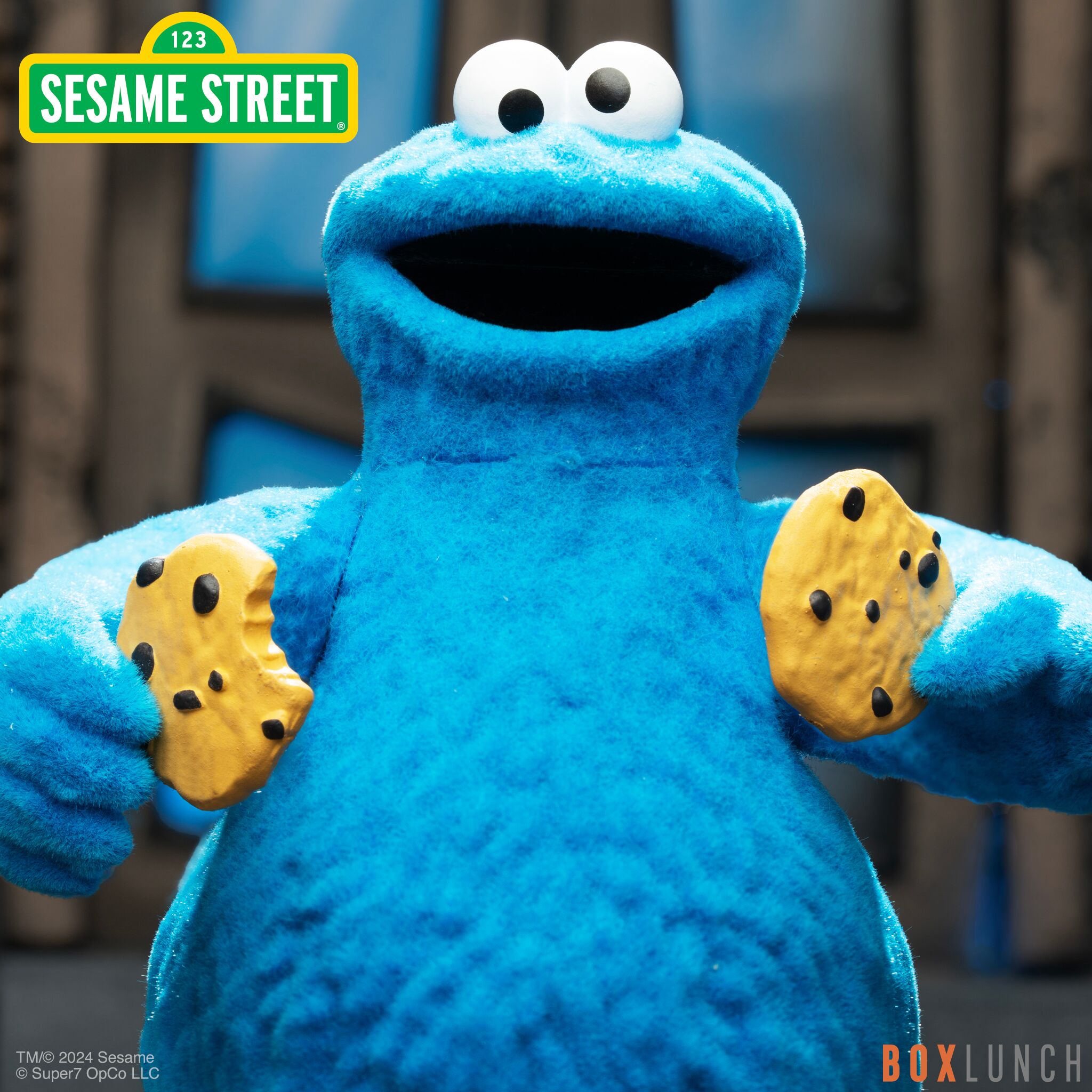 Super7 Sesame Street Cookie Monster figurina pufoasa biscuiti