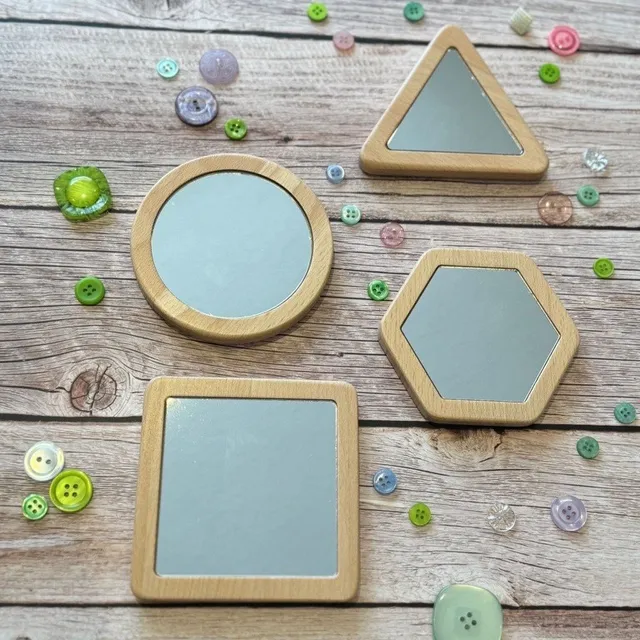 Yellow Door Little Looking Shape Mirrors oglinzi lemn set 4