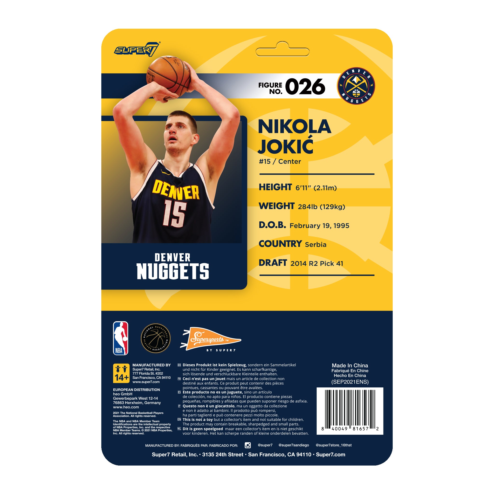 Super7 Supersports Nikola Jokic figurina baschet Nuggets