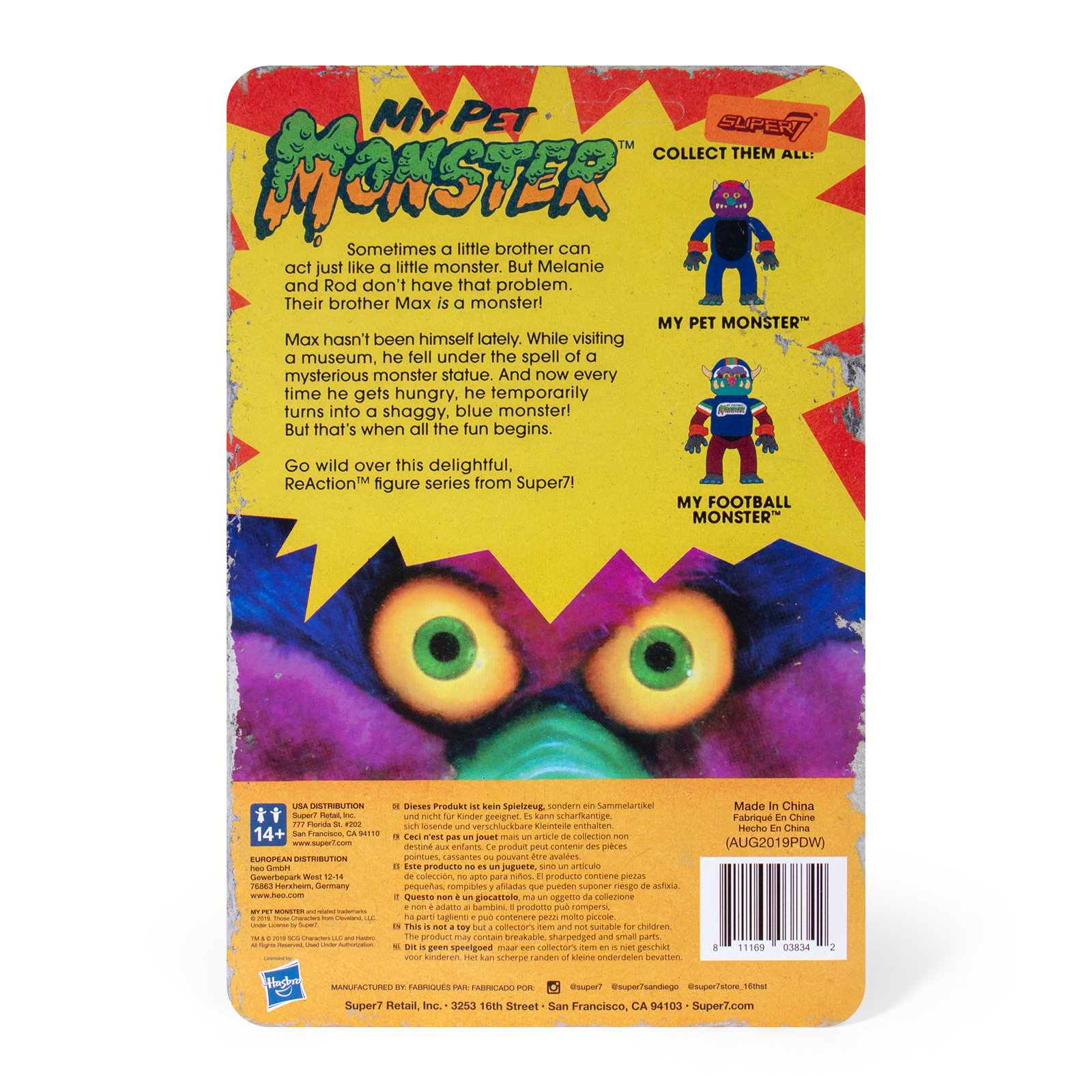 Super7 My Pet Monster Football Monster figurina 9,5 cm retro