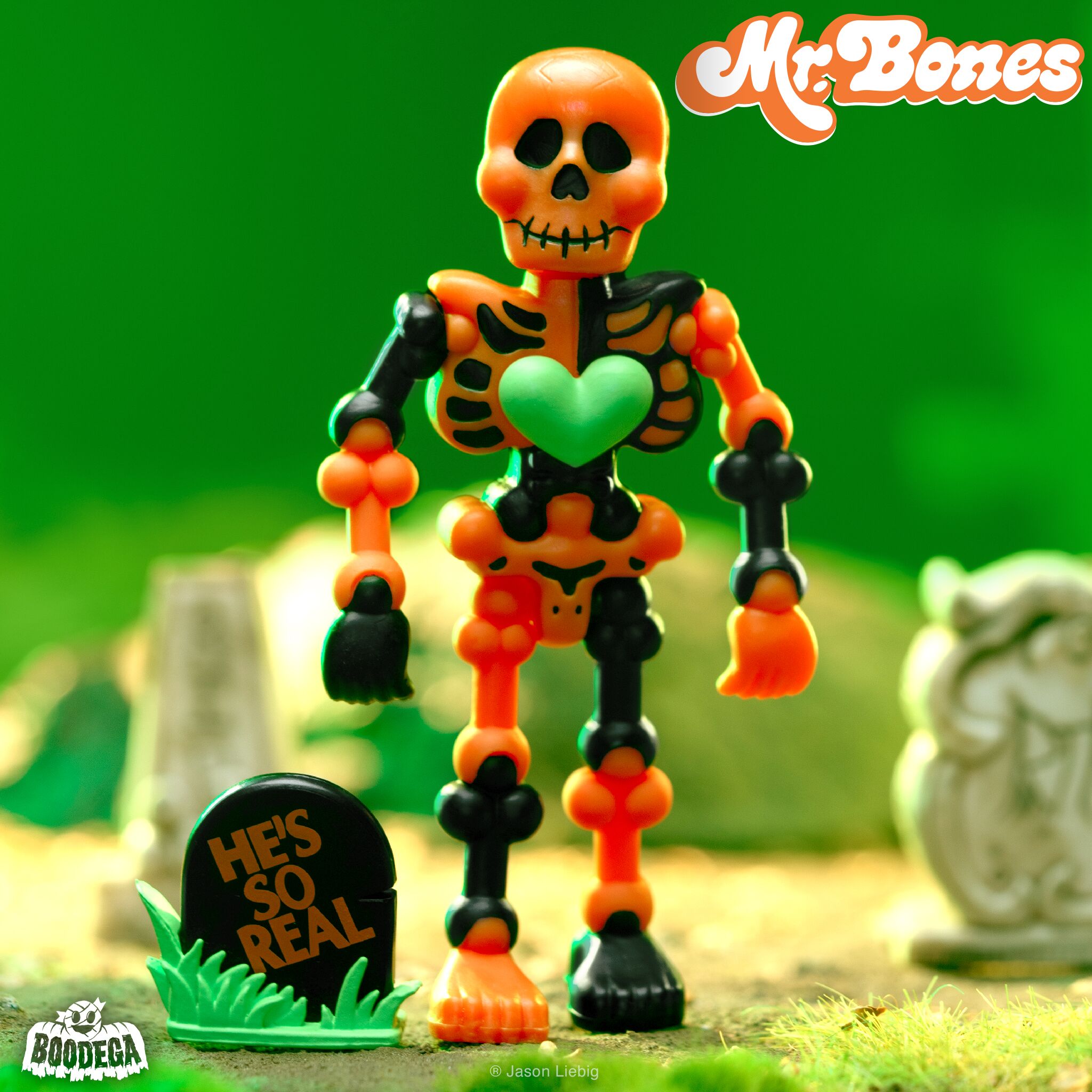 Super7 Mr. Bones Orange Black figurina sicriu Halloween