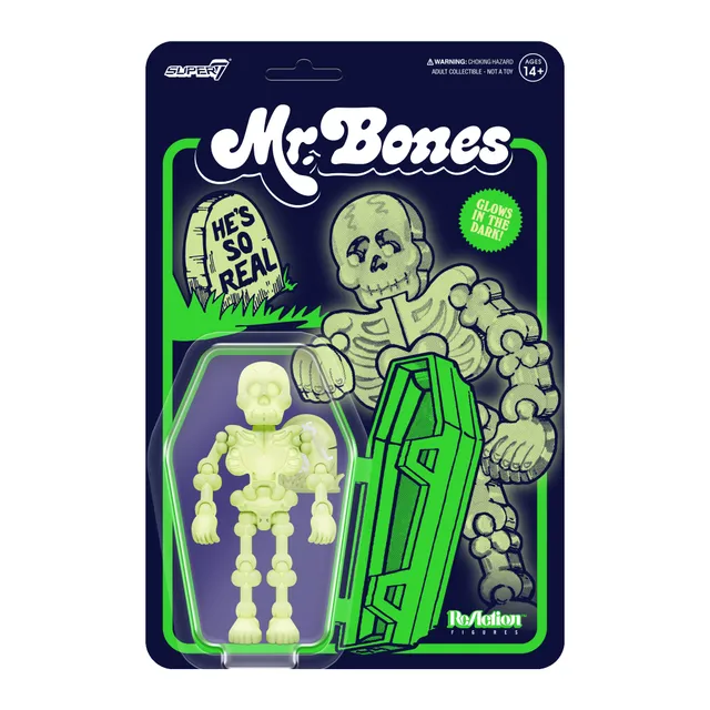 Super7 ReAction Mr Bones figurina fosforescenta 9cm