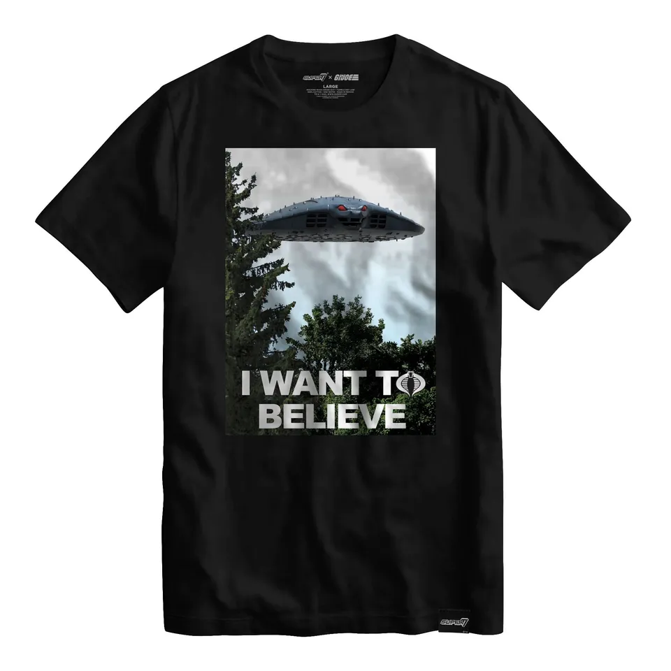 Super7 G.I. Joe I Want To Believe Mothership tricou negru bumbac