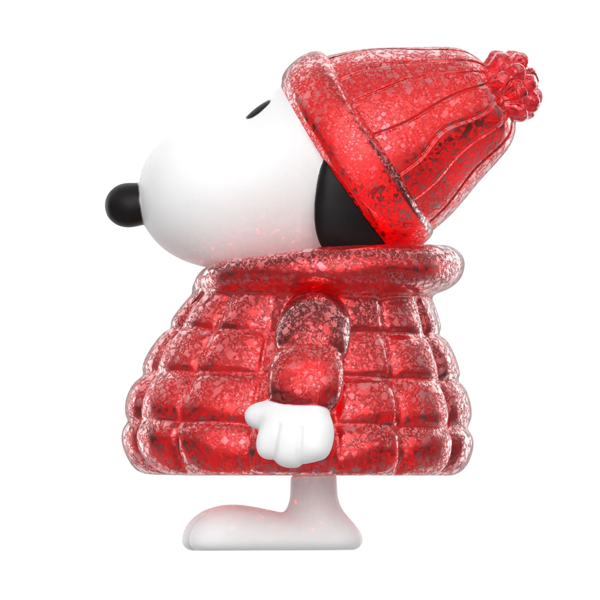 Super7 Peanuts Snoopy Puffy Coat figurina Red Glitter