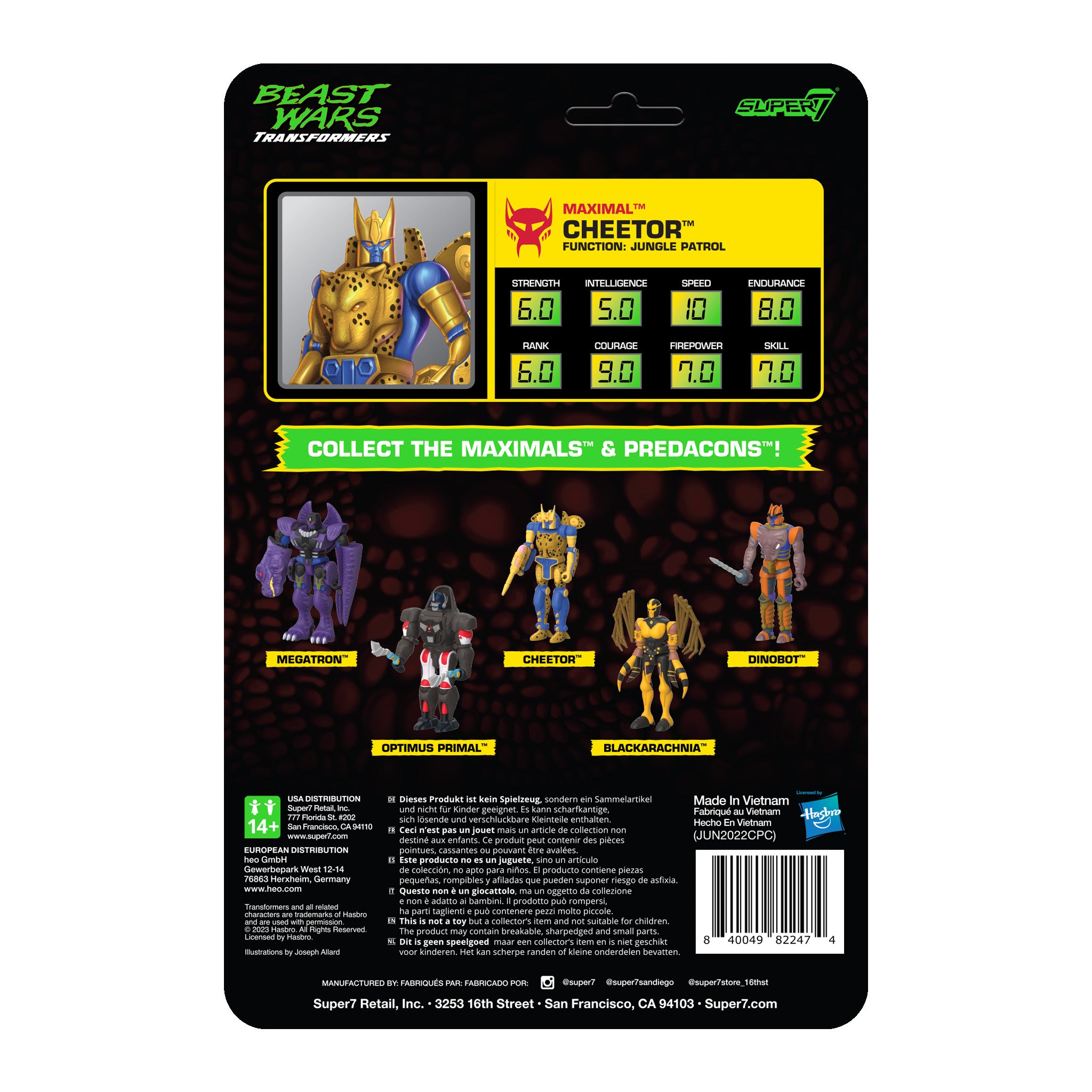 Super7 Transformers ReAction Wave 7 figurina Cheetor 10 cm