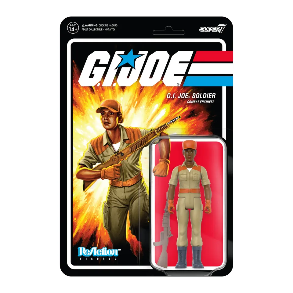 Super7 G.I. Joe ReAction Engineer Bun Hair figurină maro