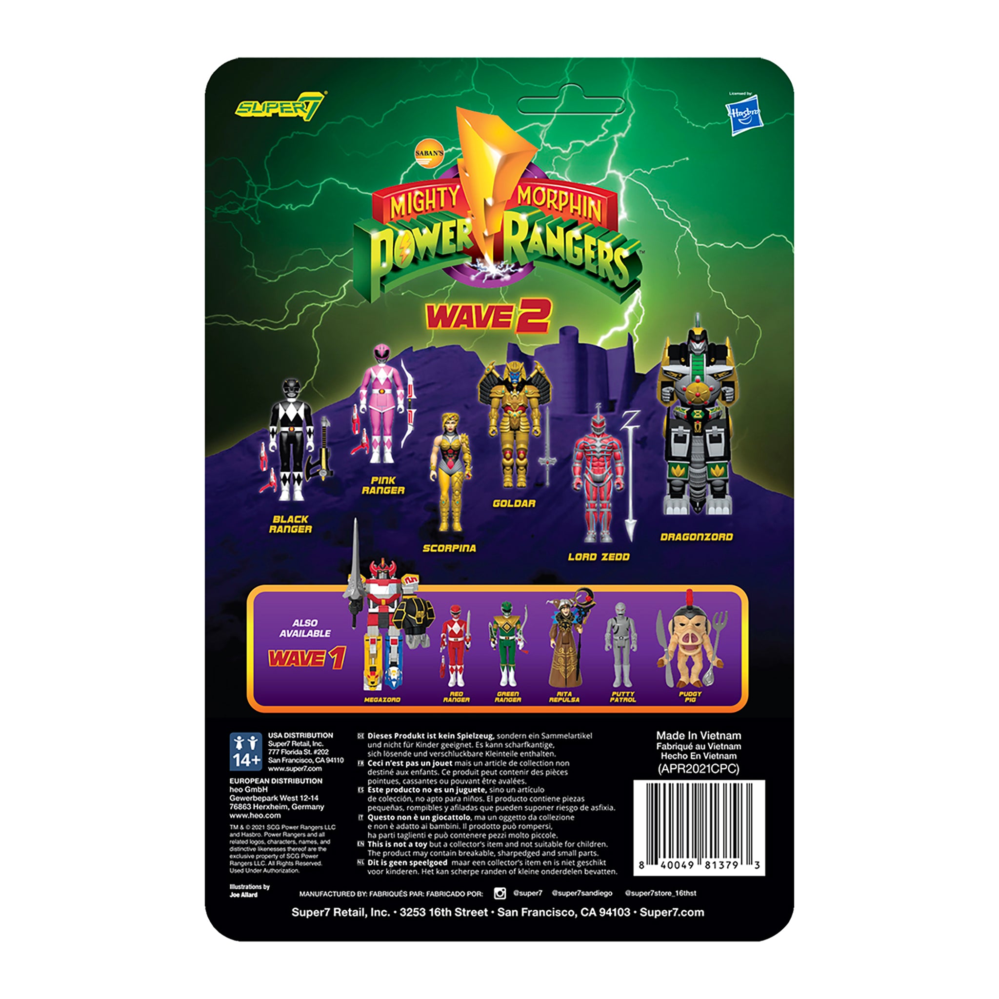 Super7 Power Rangers ReAction Dragonzord figurina 15 cm