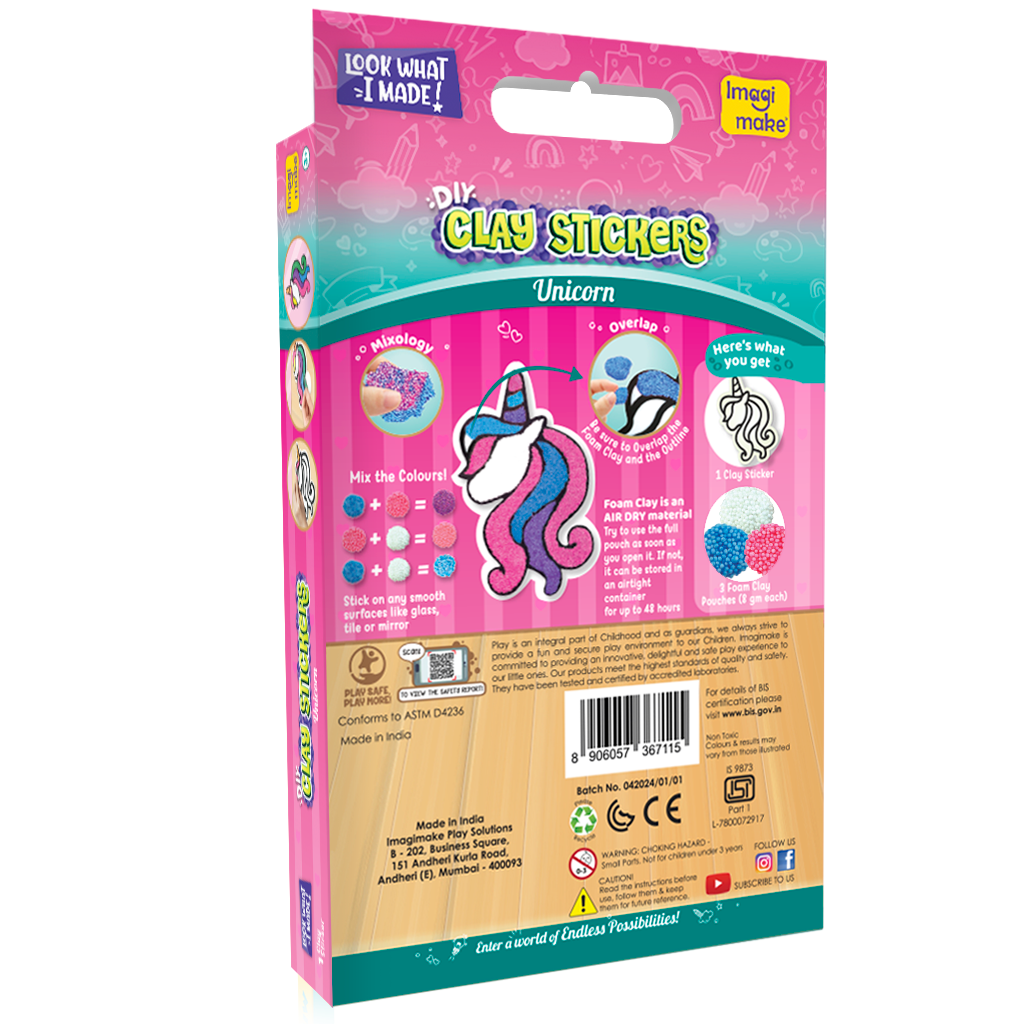 Imagimake Clay Stickers Unicorn set creativ lut set 12 bucati