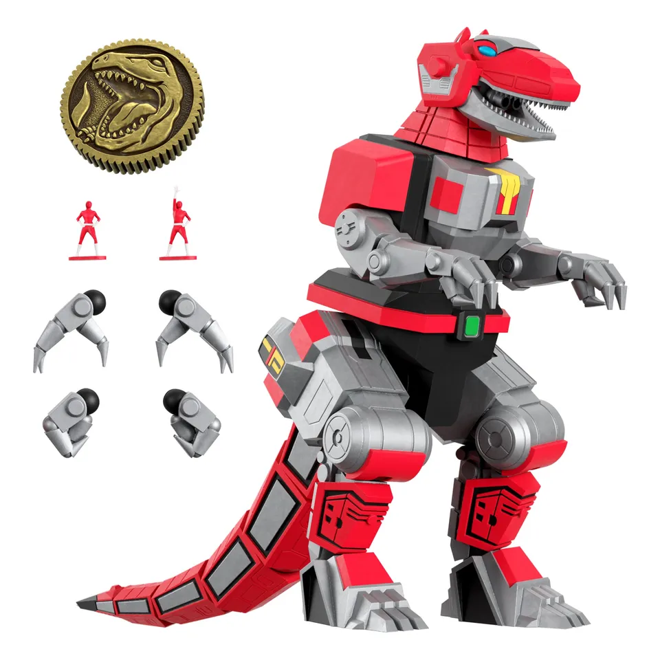 Super7 Power Rangers Ultimates Tyrannosaurus Dinozord figură 8 inch