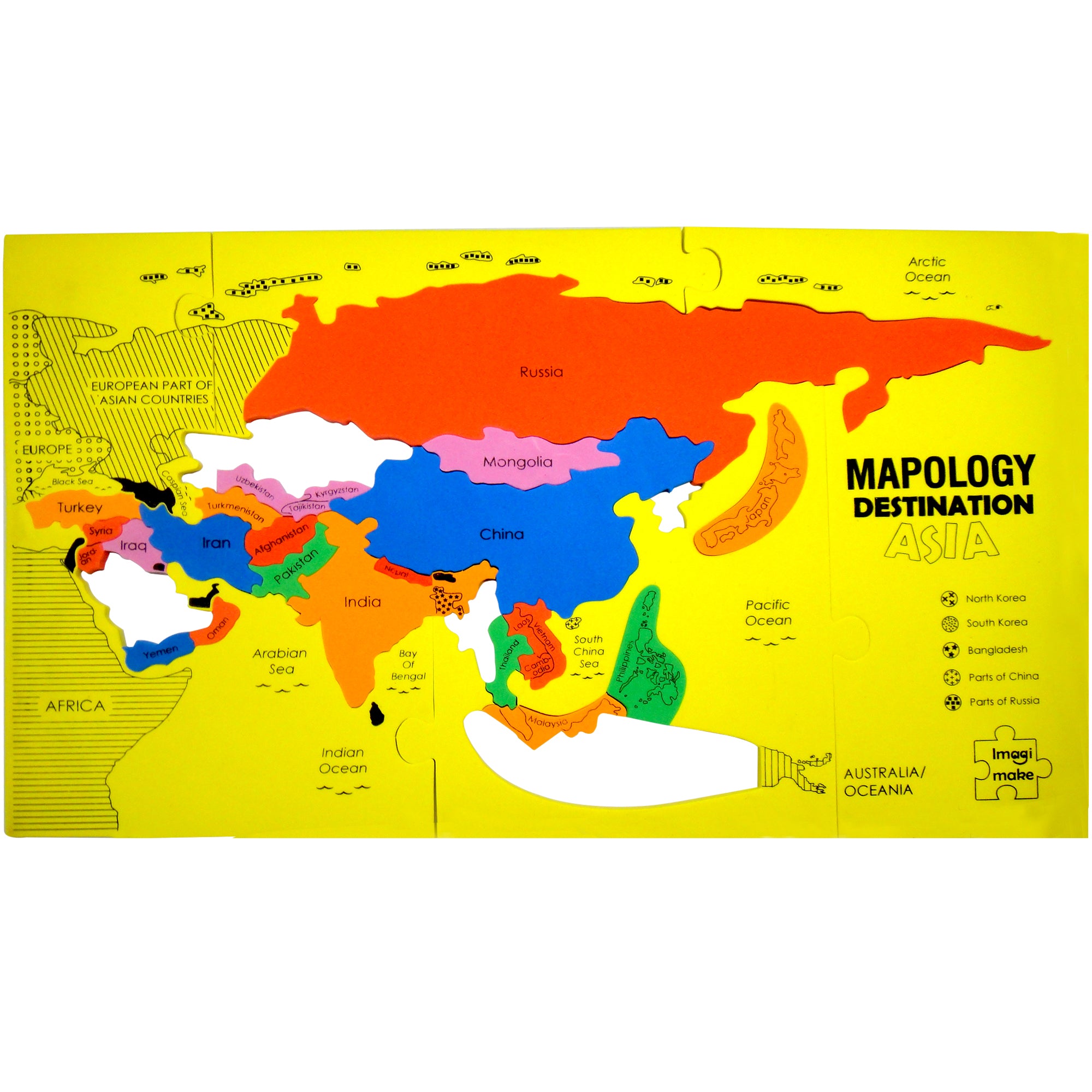 Imagimake Mapology Asia puzzle harta 5+ ani
