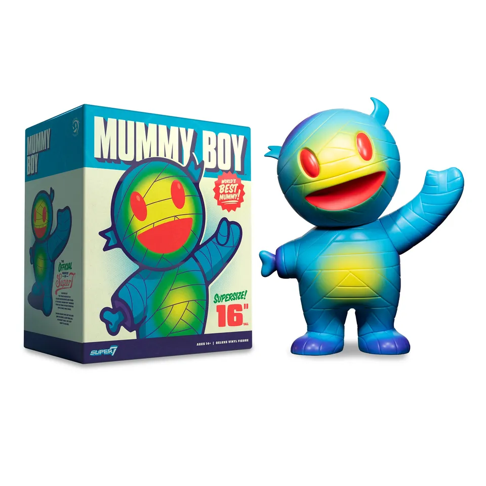 Super7 Supersize Mummy Boy figurina vinil albastru galben