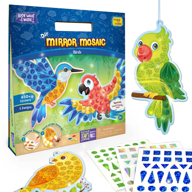 Imagimake Mirror Mosaic Birds set mozaic pasari sclipitoare