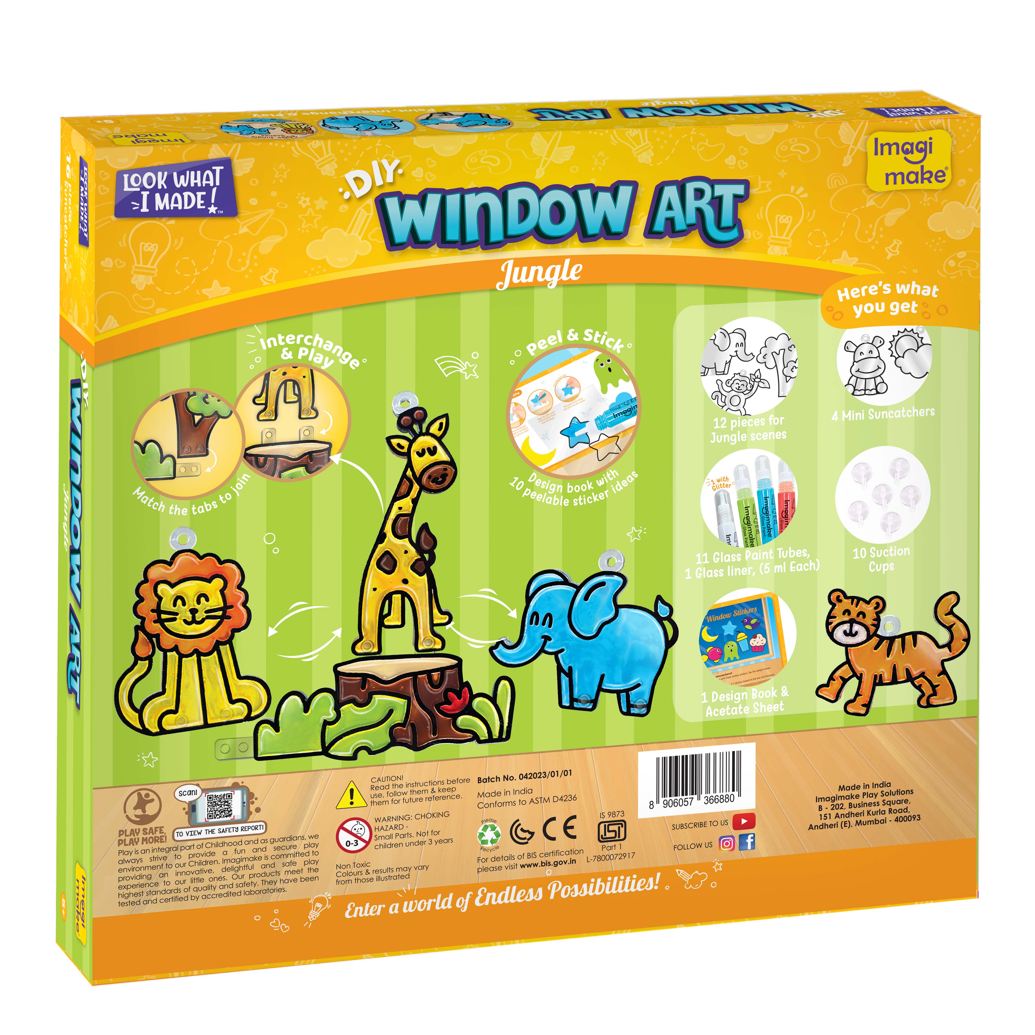 Imagimake Window Art kit pictură sticlă junglă