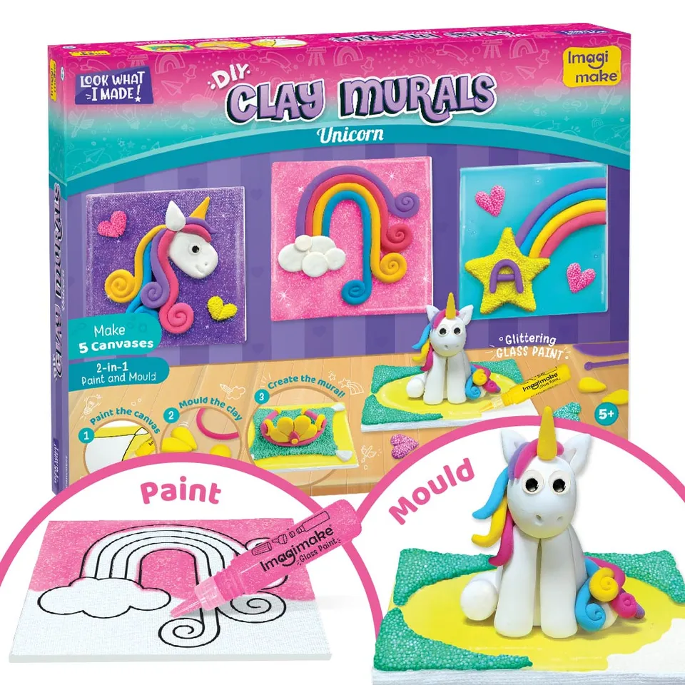 Imagimake Clay Murals Unicorn set creativ lut 5 planse 5+ ani