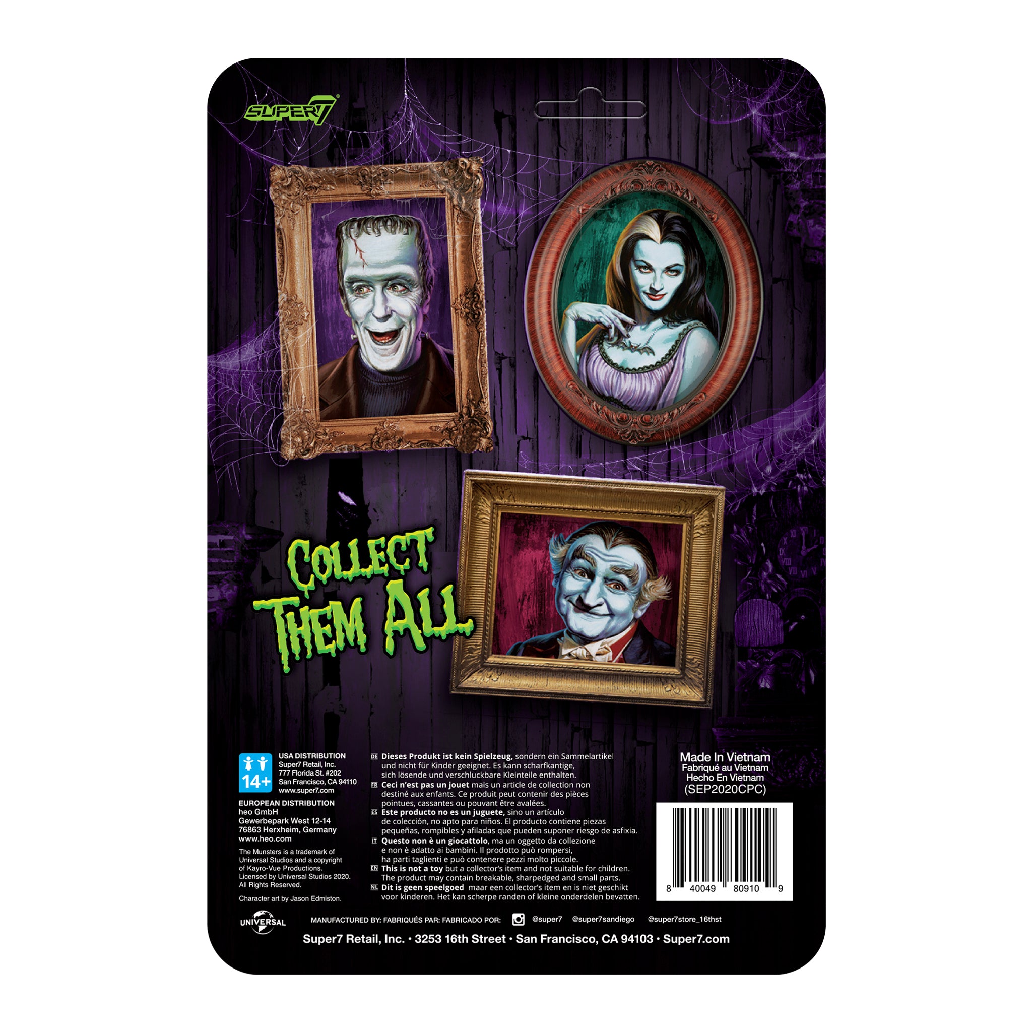 Super7 ReAction Herman Munster figurina 9,5 cm Wave 1