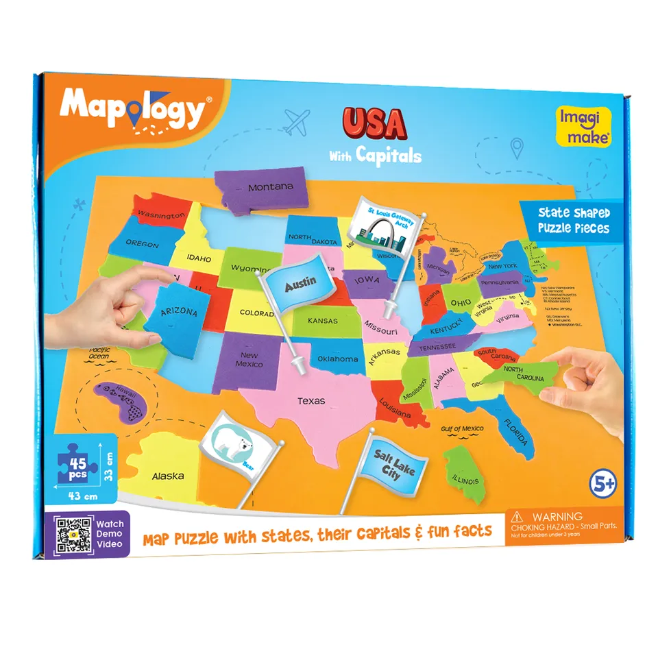 Imagimake Mapology USA puzzle harta 46 piese cu capitale