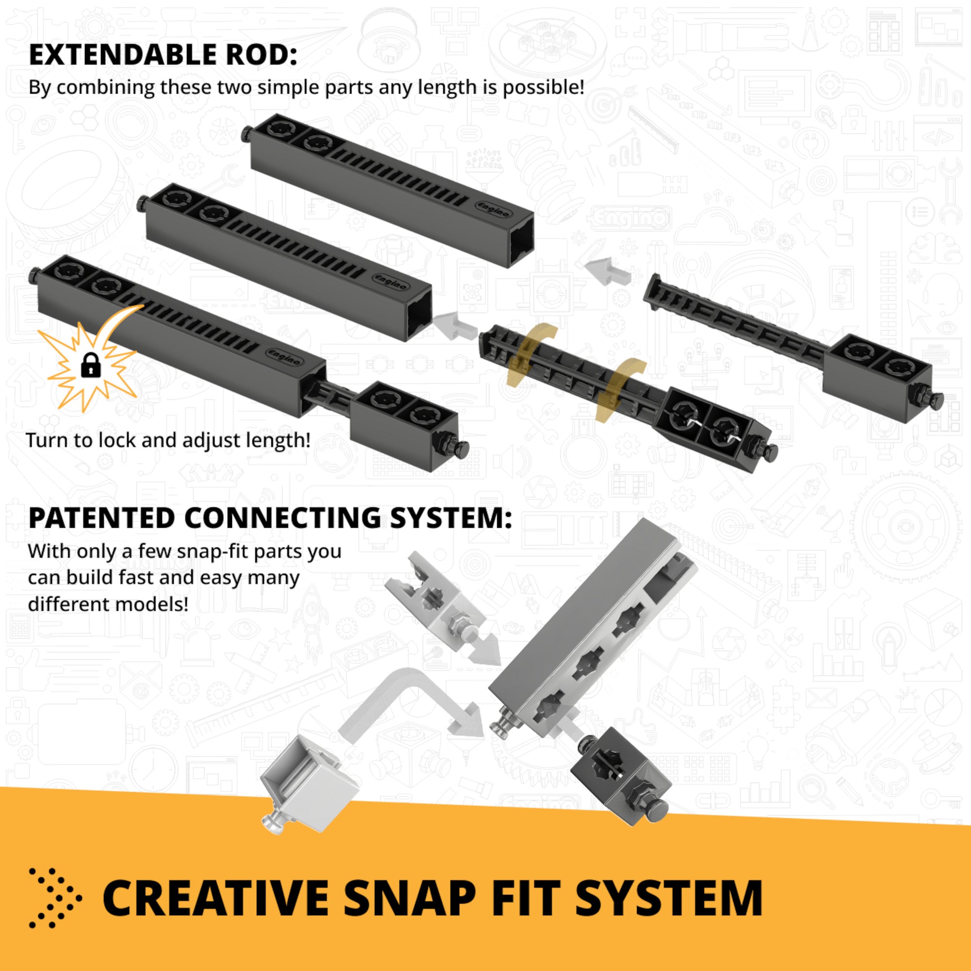 Engino Creative Builder macara set construcție motorizat 6+ ani