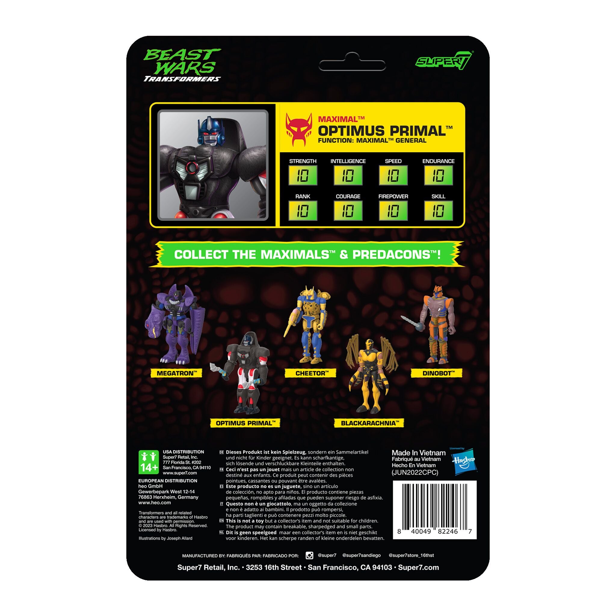 Super7 ReAction Optimus Primal figurina Metallic 10,8 cm