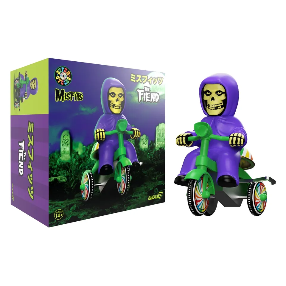 Super7 Misfits Fiend tricicleta cheita mov verde 13 cm