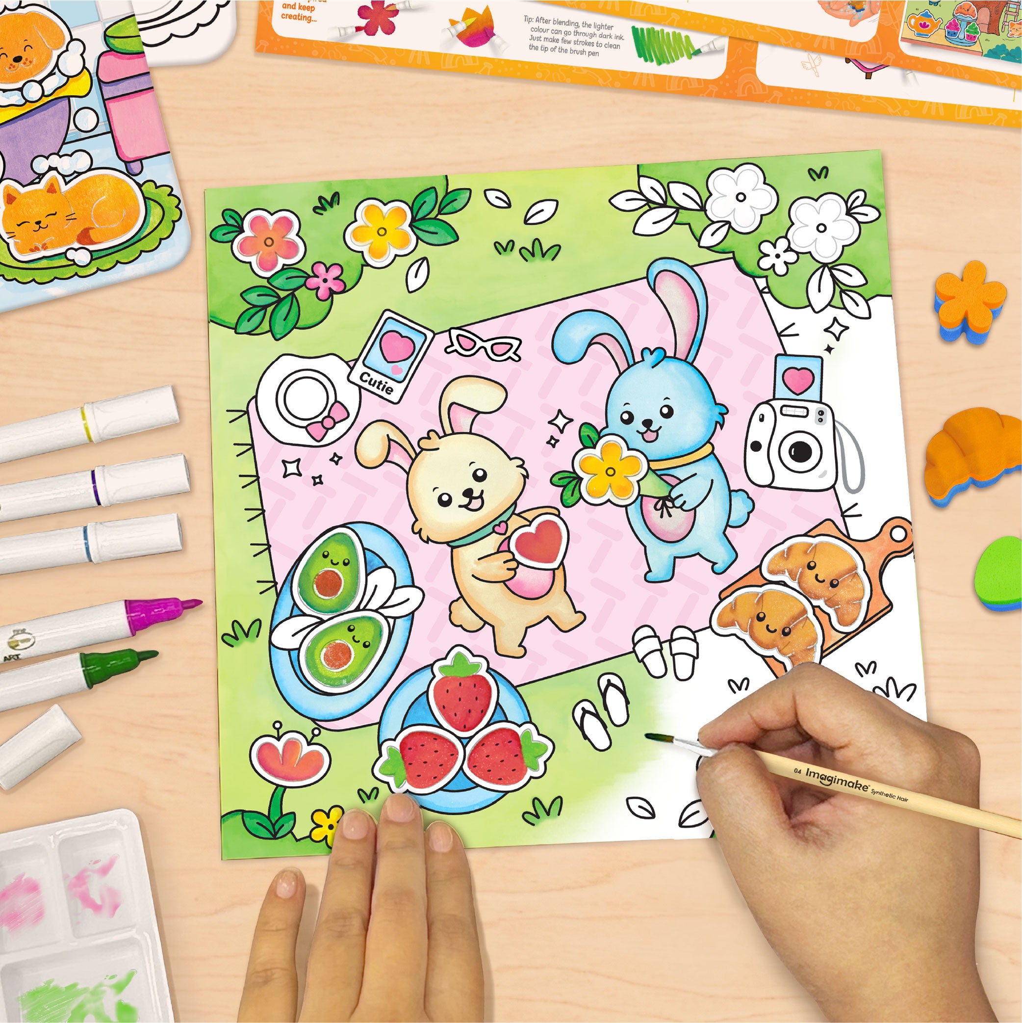 Imagimake Kawaii Art kit pictura 12 tablouri acuarela