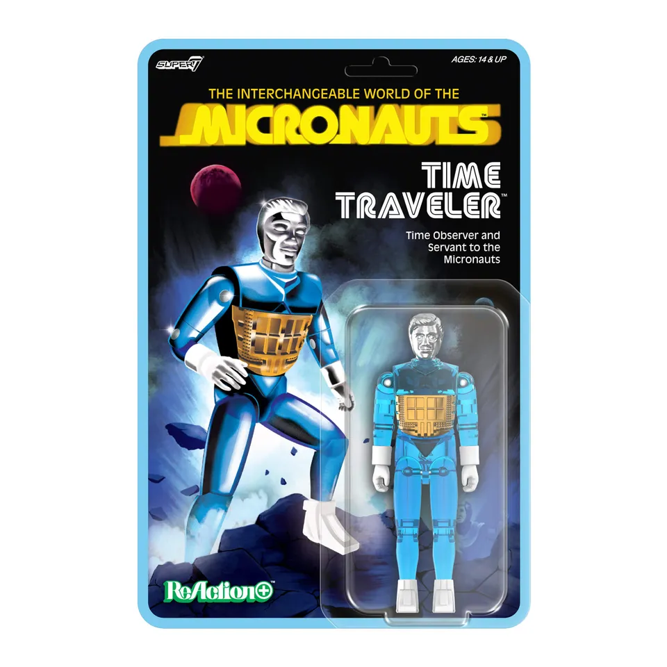 Super7 Micronauts ReAction+ Wave 03 Time Traveler figurina albastra