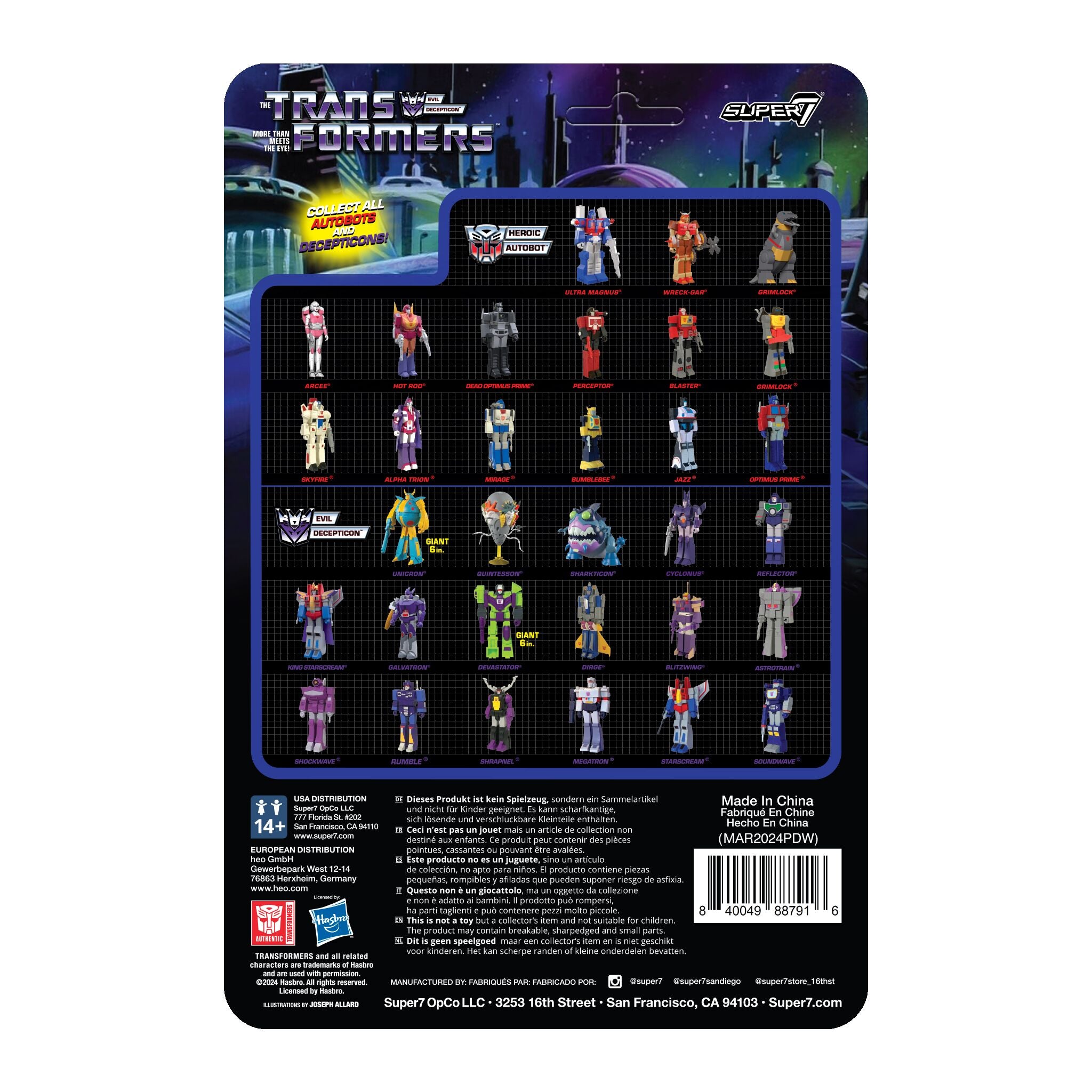 Super7 Transformers Starscream figurina glitter
