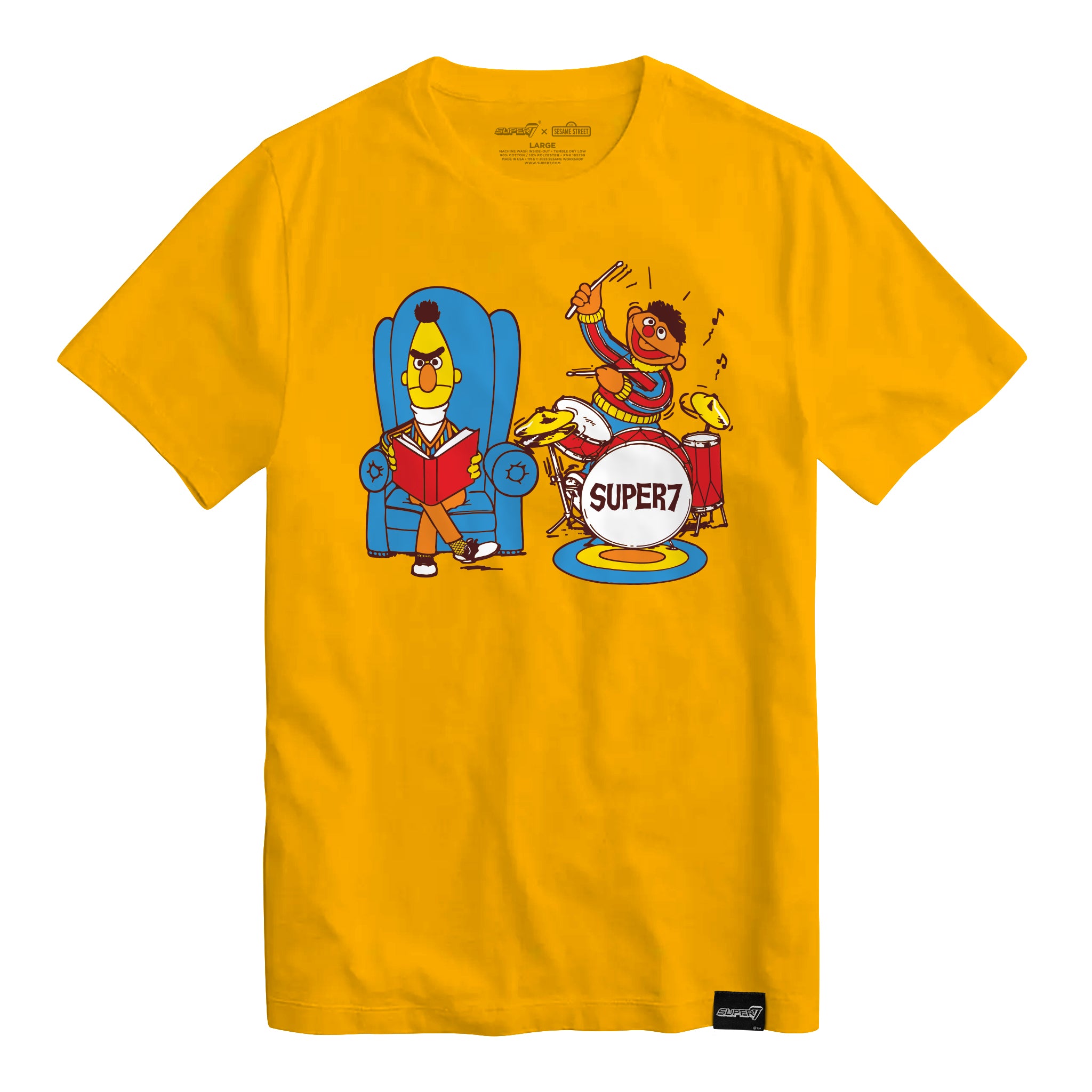 Super7 Sesame Street Bert Ernie tricou bumbac galben