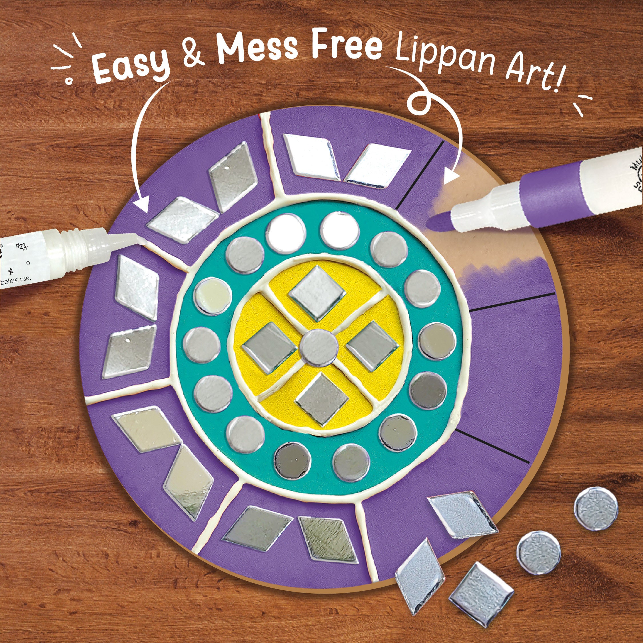 Imagimake Lippan Art Kit set creativ DIY 12 bucati