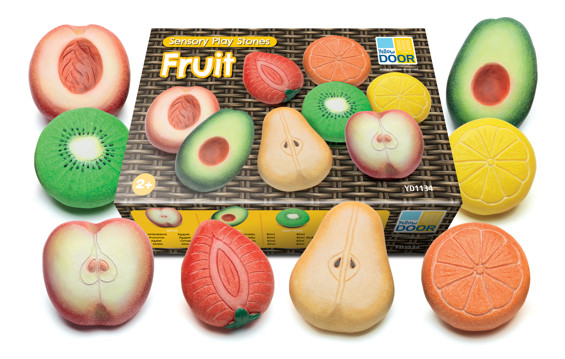 Yellow Door Fruit pietre fructe senzoriale 8 buc 2 ani+