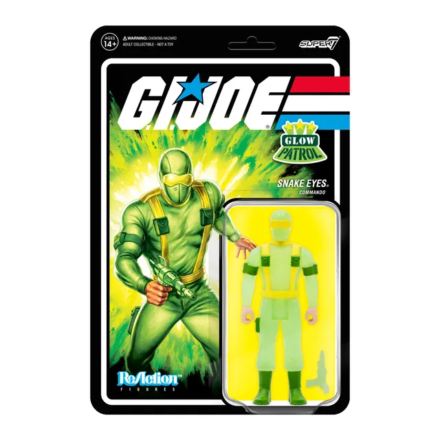 Super7 ReAction G.I. Joe Snake Eyes figurina Glow Patrol