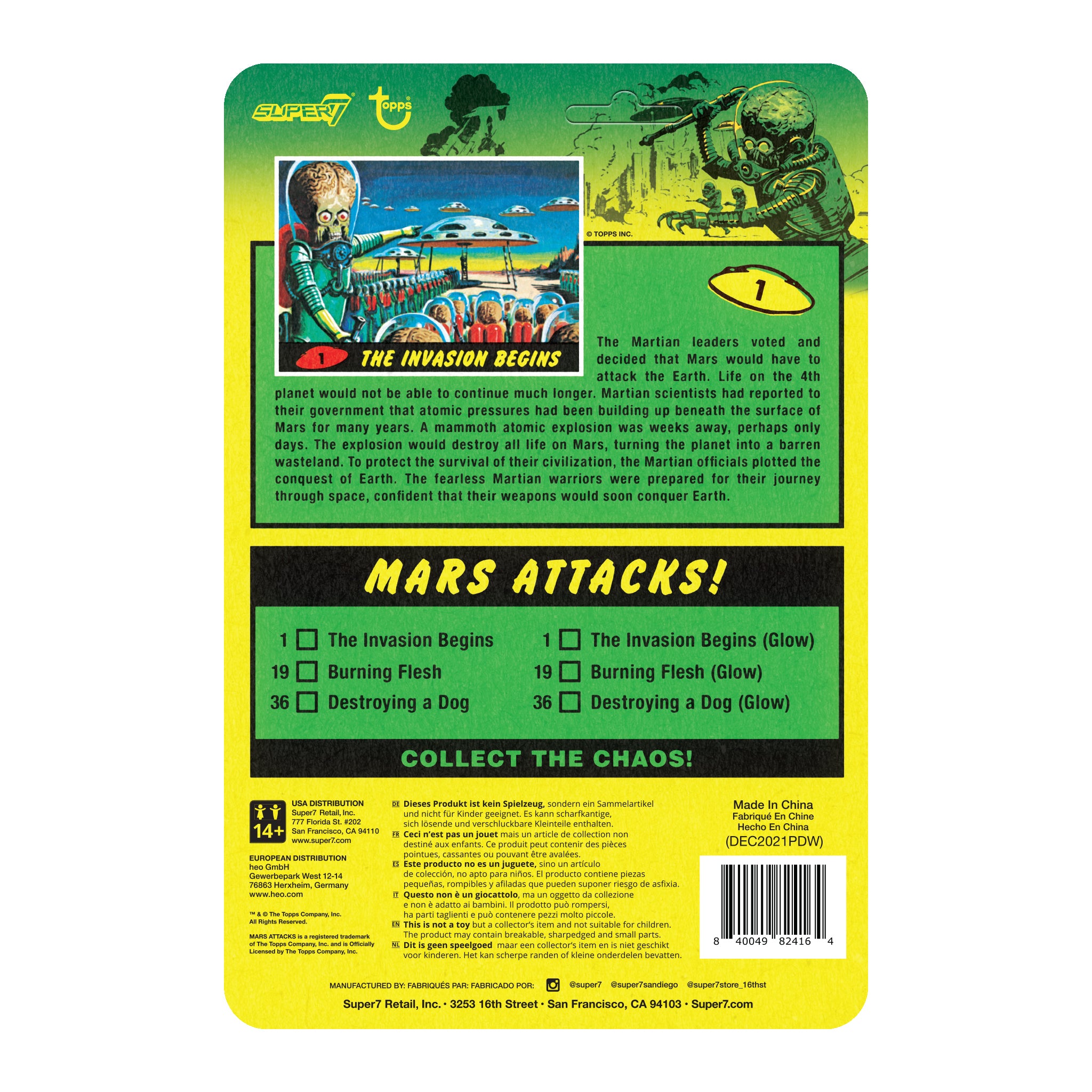 Super7 ReAction Mars Attacks Invasion Begins figurina glow