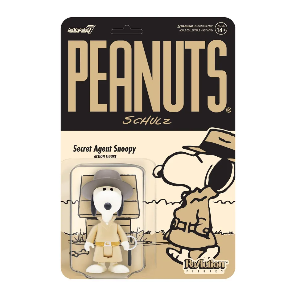 Super7 Peanuts ReAction figurină Secret Agent Snoopy cu lupă