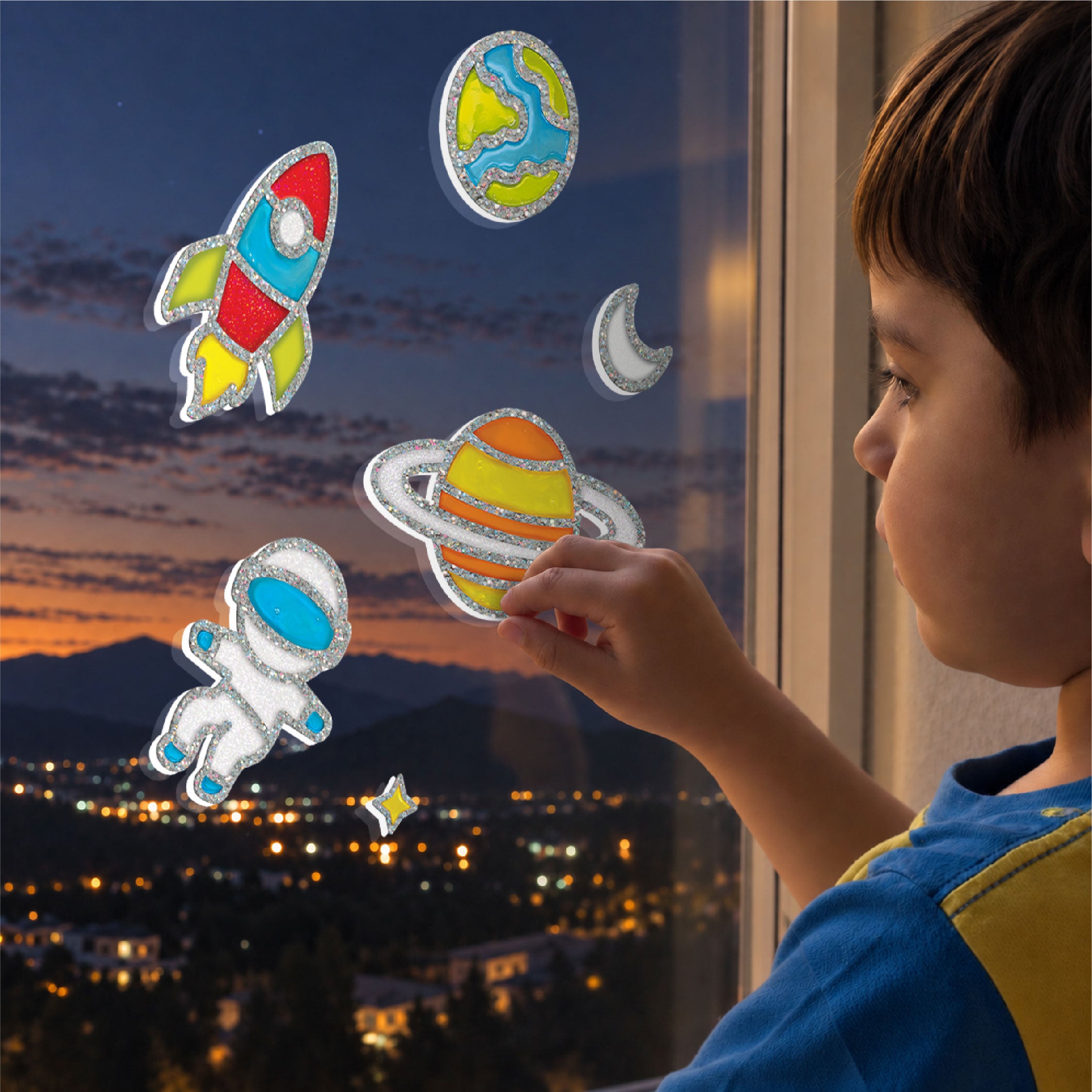 Imagimake Jelly Sticker Space set stickere 10 sabloane 3 ani+