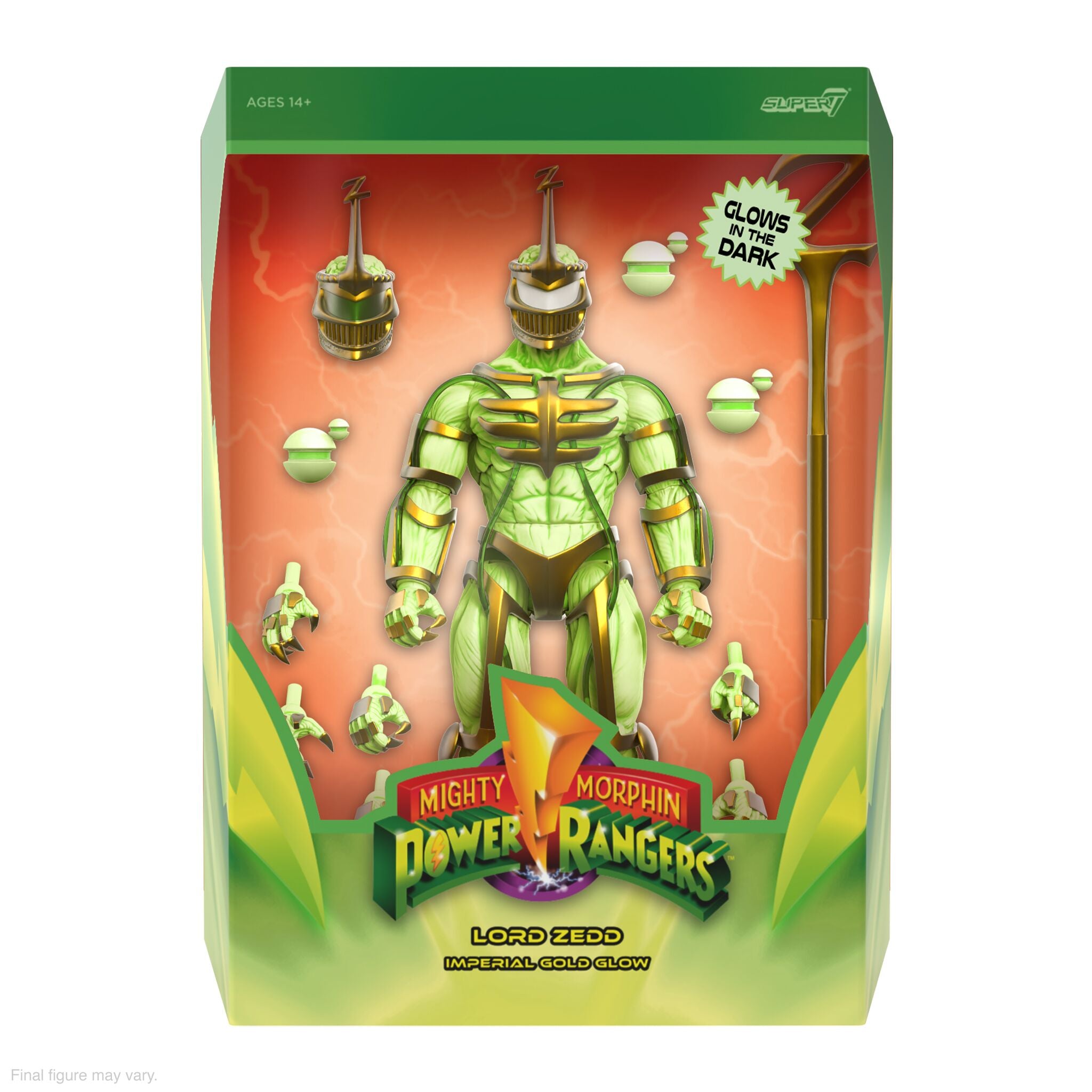 Super7 ULTIMATES Lord Zedd figurina Imperial Gold Glow 18 cm