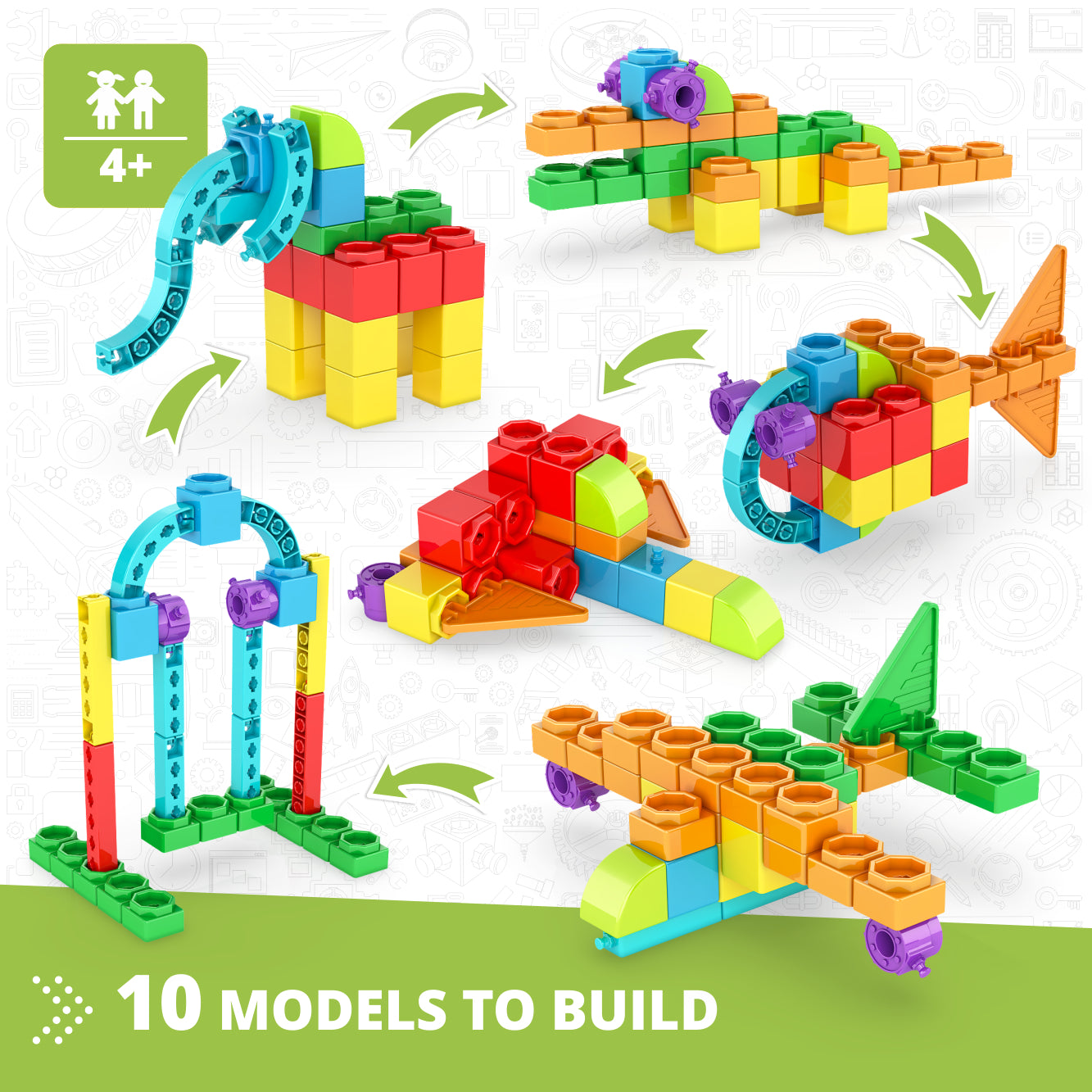 Engino Creative Engineering Maker Junior set constructie 10 modele