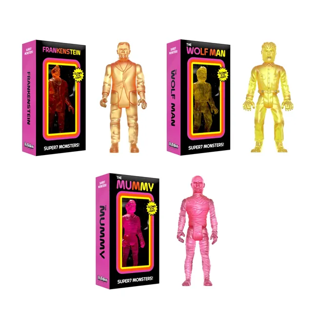 Super7 ReAction Universal Monsters set 3 figurine luminiscente