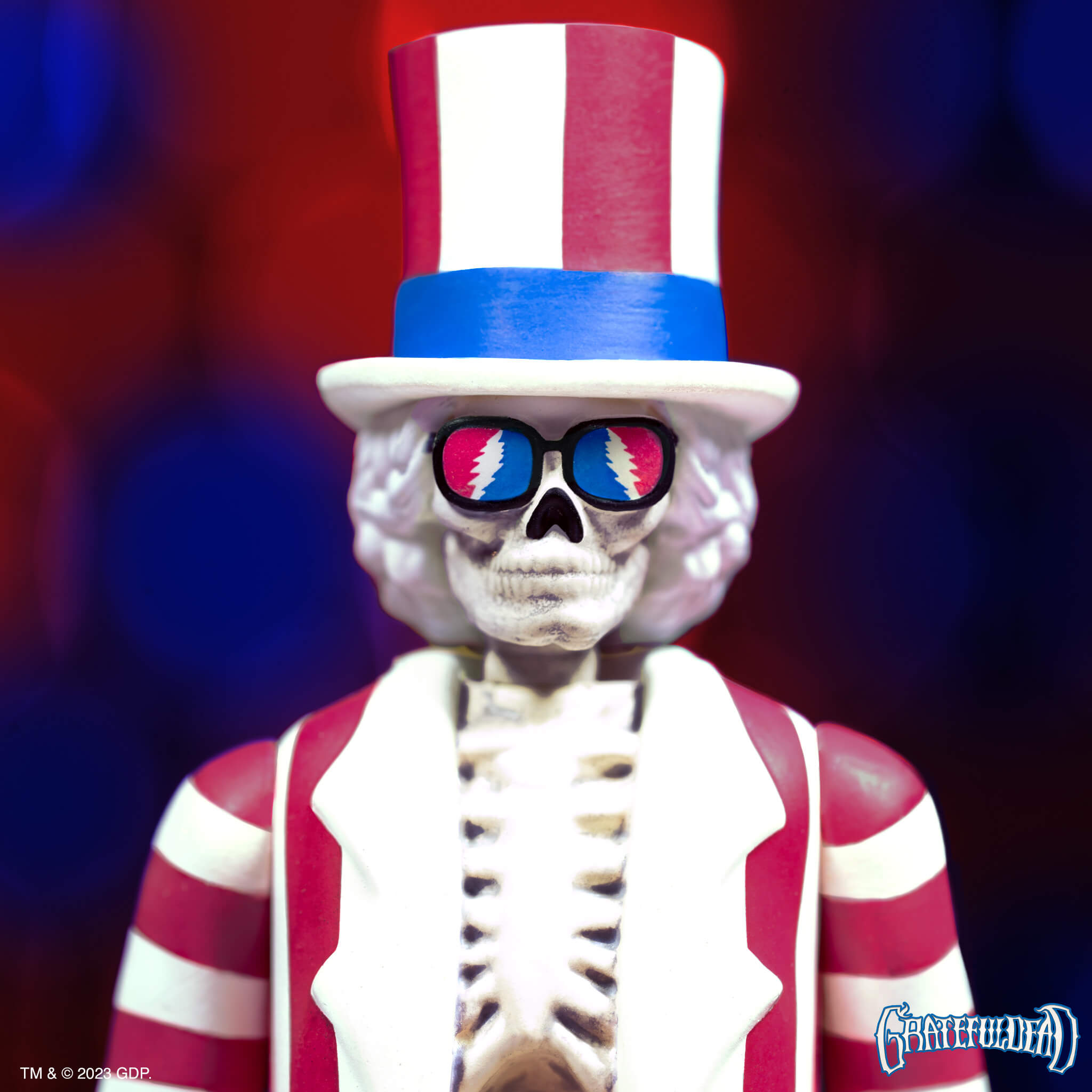 Super7 Grateful Dead ReAction Uncle Sam Skeleton figurină 9,5 cm