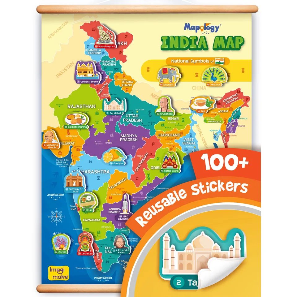 Imagimake Mapology India Map harta 103 stickere