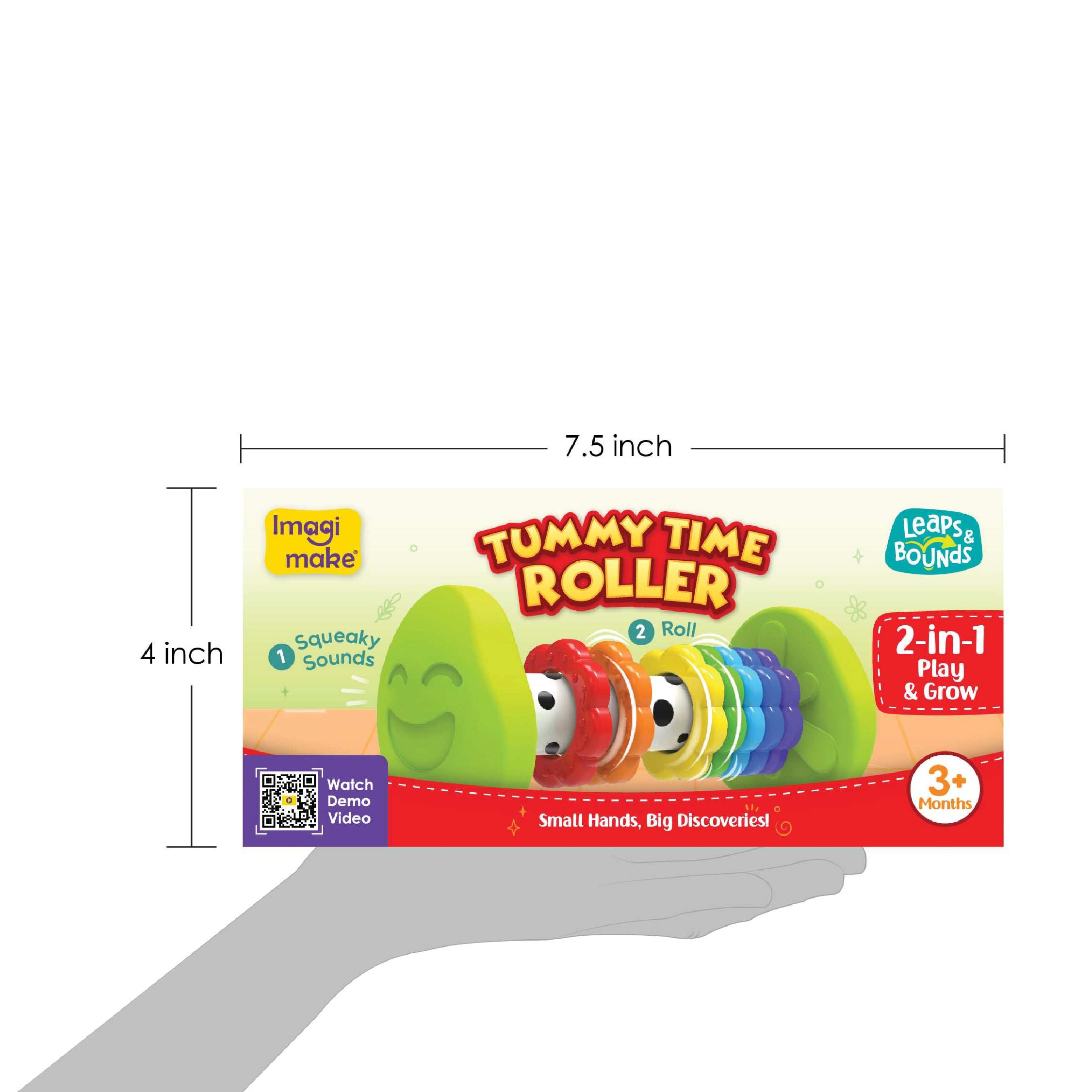 Imagimake Leaps Bounds Tummy Time Roller jucarie bebelusi 3 luni+