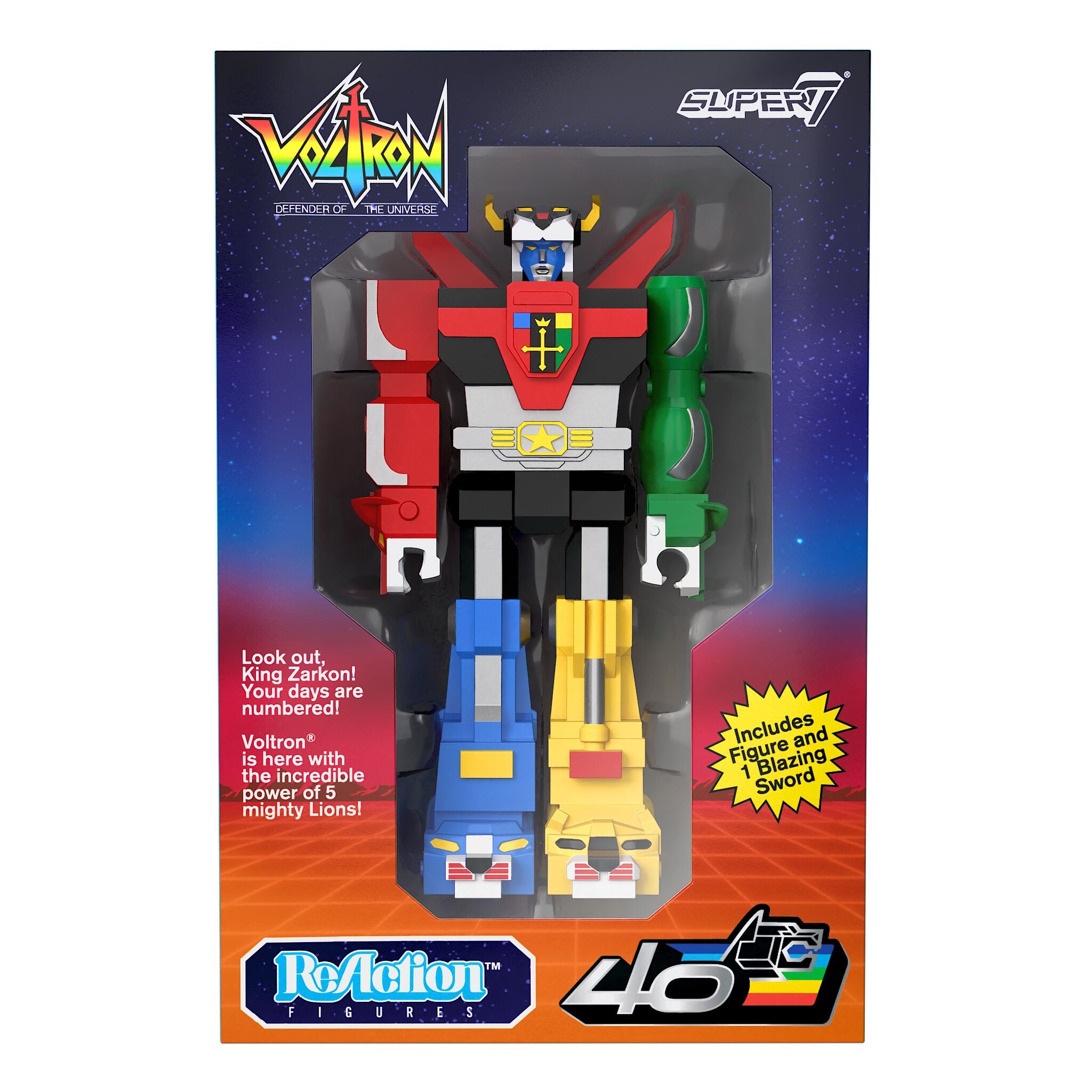 Super7 Voltron ReAction figurina 9,5 cm editie vintage sabie