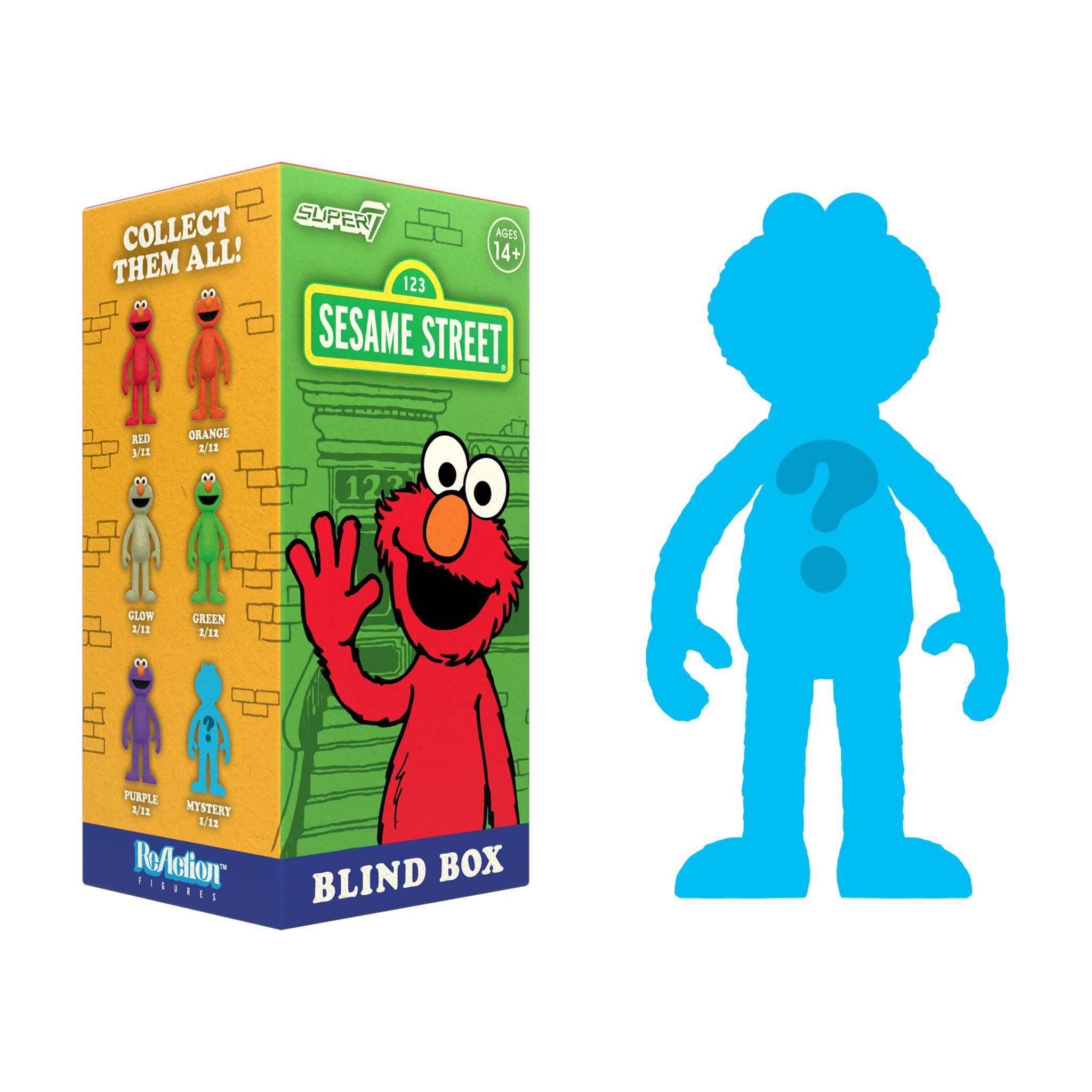 Super7 Sesame Street Elmo blind box set 12 culori fosforescent