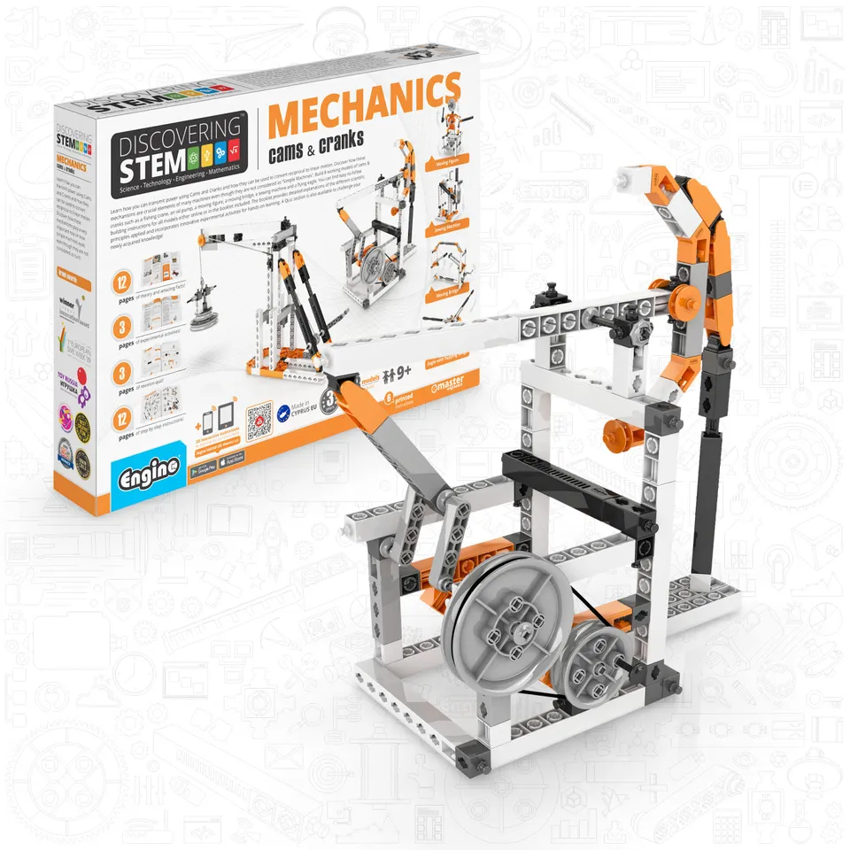 Engino Discovering STEM Cams & Cranks set constructie 8 modele motoare