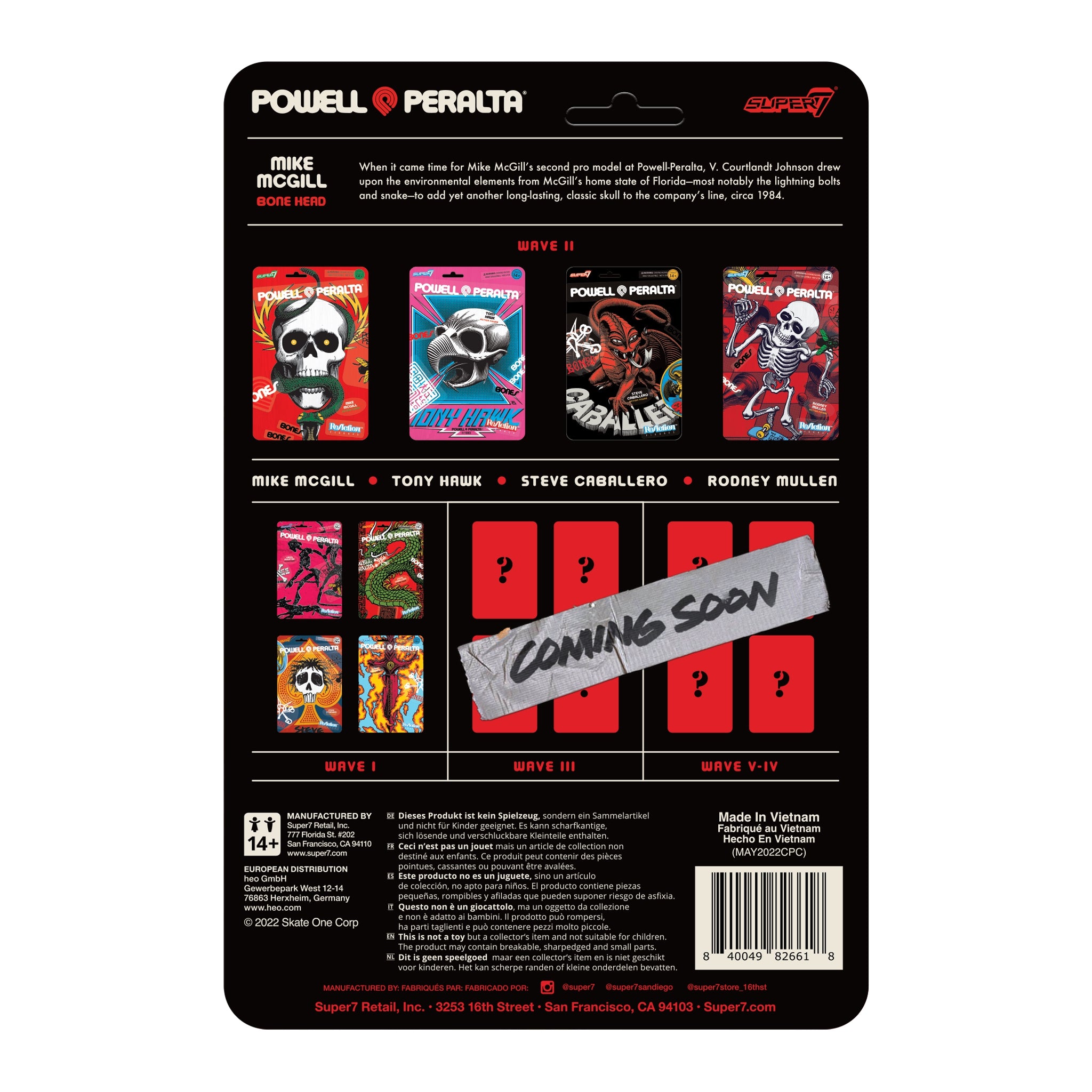 Super7 Powell-Peralta ReAction Mike McGill figurină 9,5 cm schelet