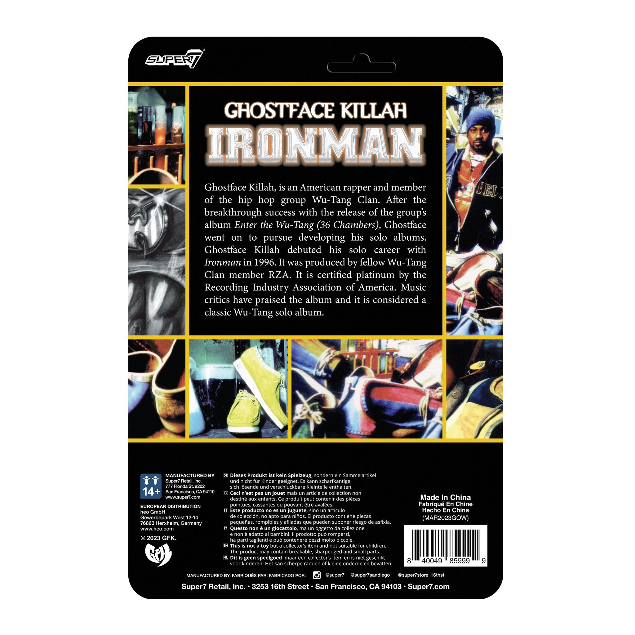 Super7 ReAction Ghostface Killah Ironman figurina 9,5 cm