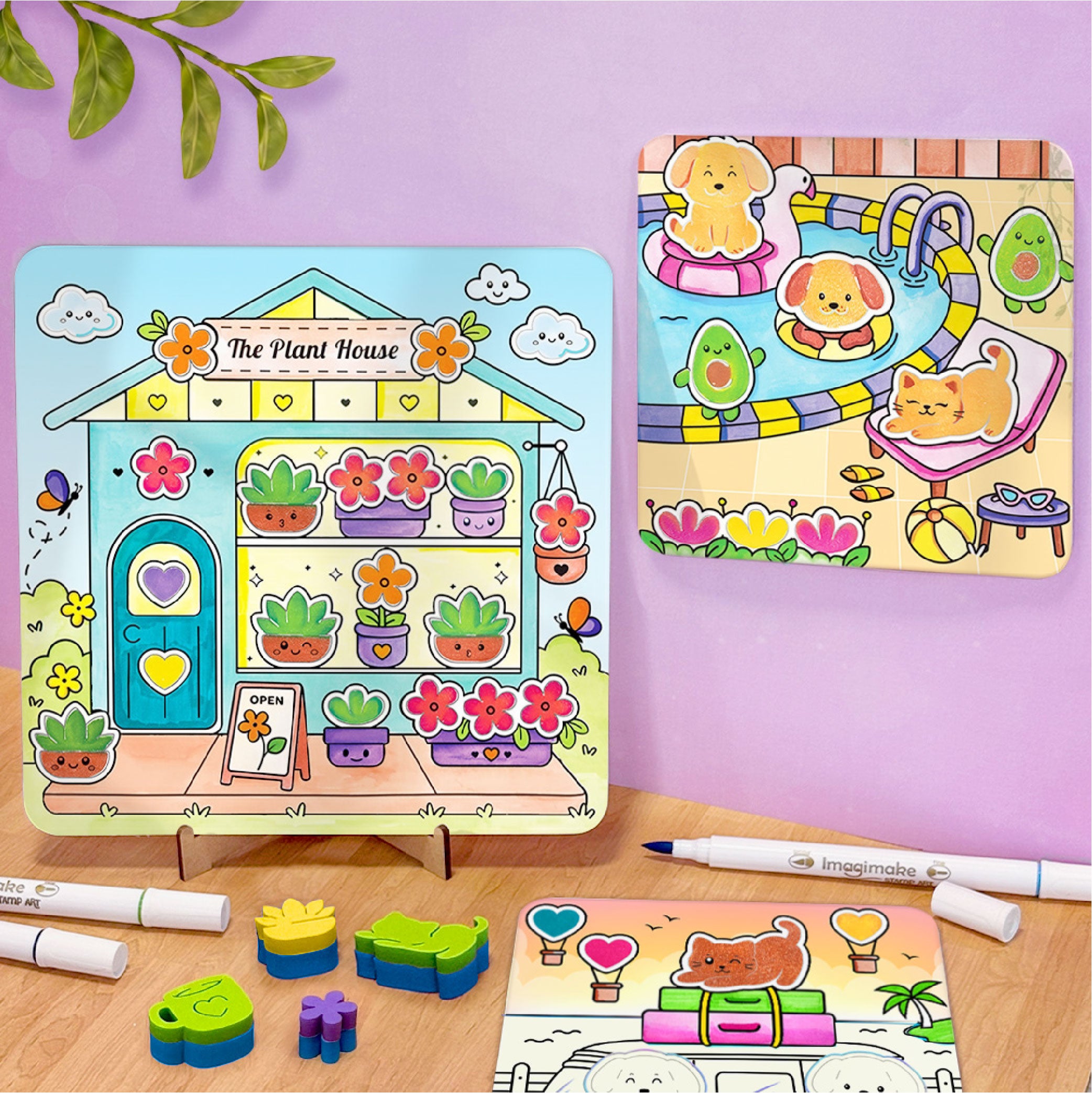 Imagimake Kawaii Art kit pictura 12 tablouri acuarela