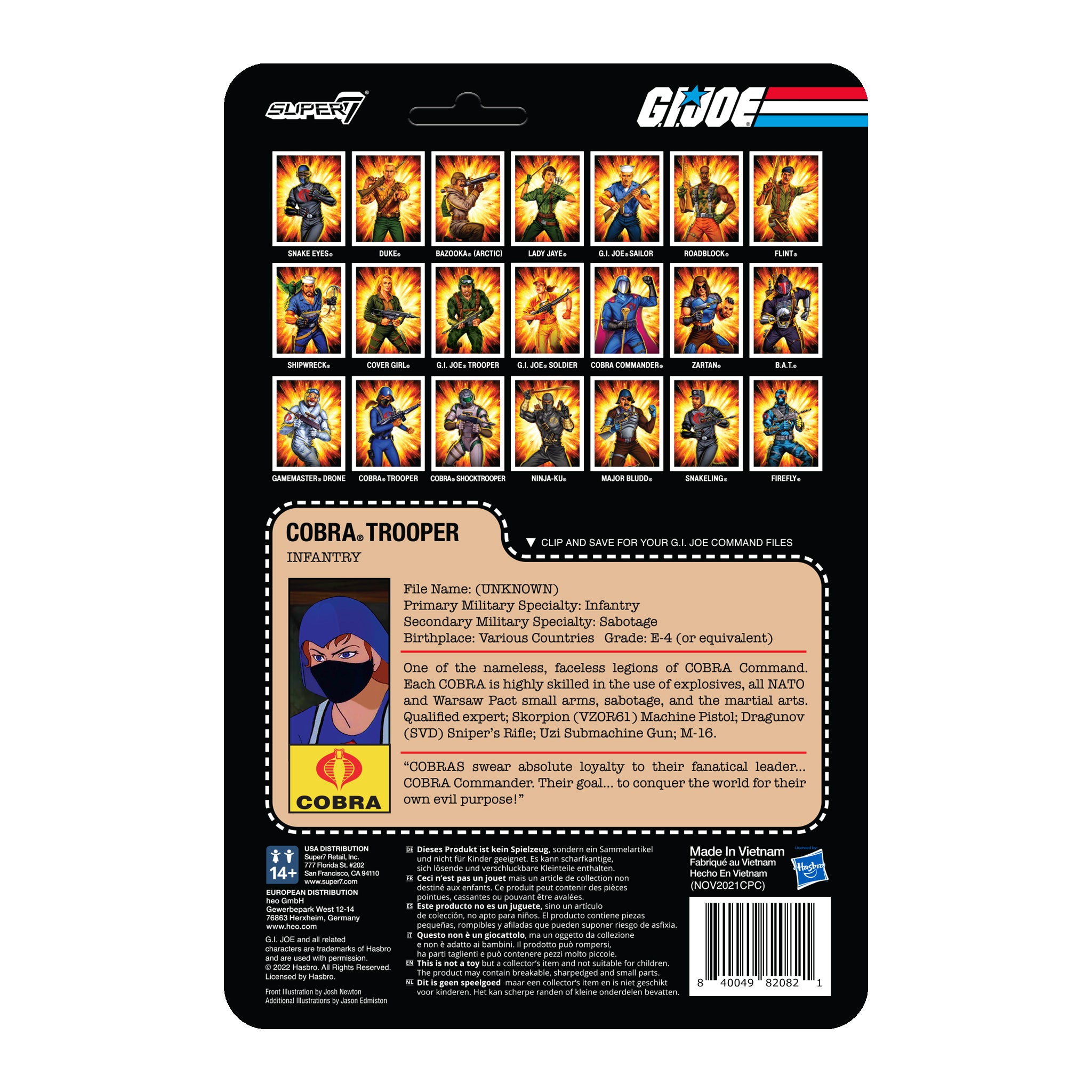 Super7 ReAction G.I. Joe Cobra Trooper figurina par scurt